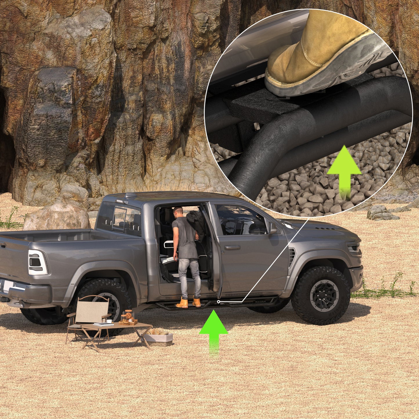 Running Boards Nerf Bars For 09-18 Dodge Ram 1500 / 10-25 2500 3500 Crew Cab