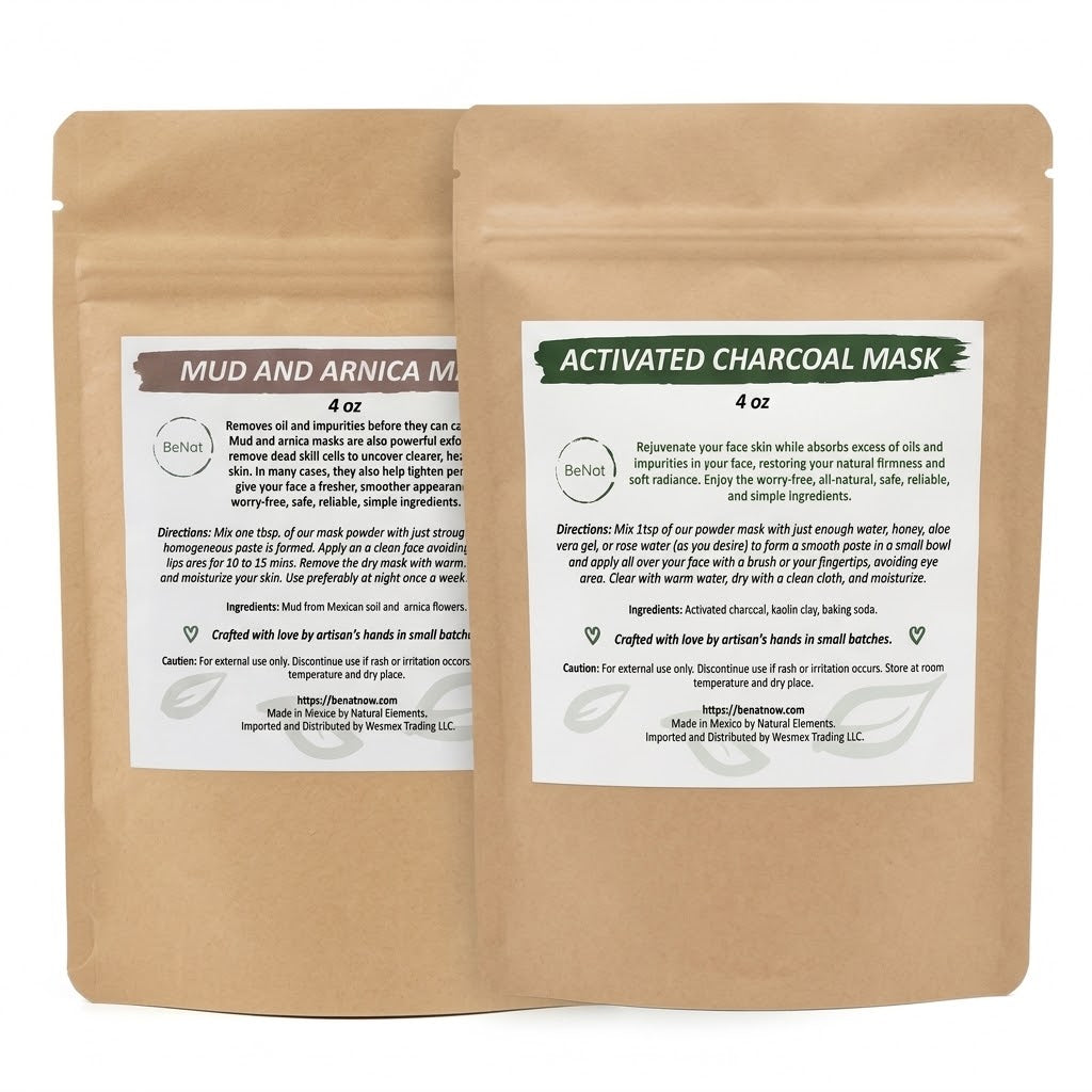 Activated Charcoal + Mud & Arnica Facial Masks Bundle