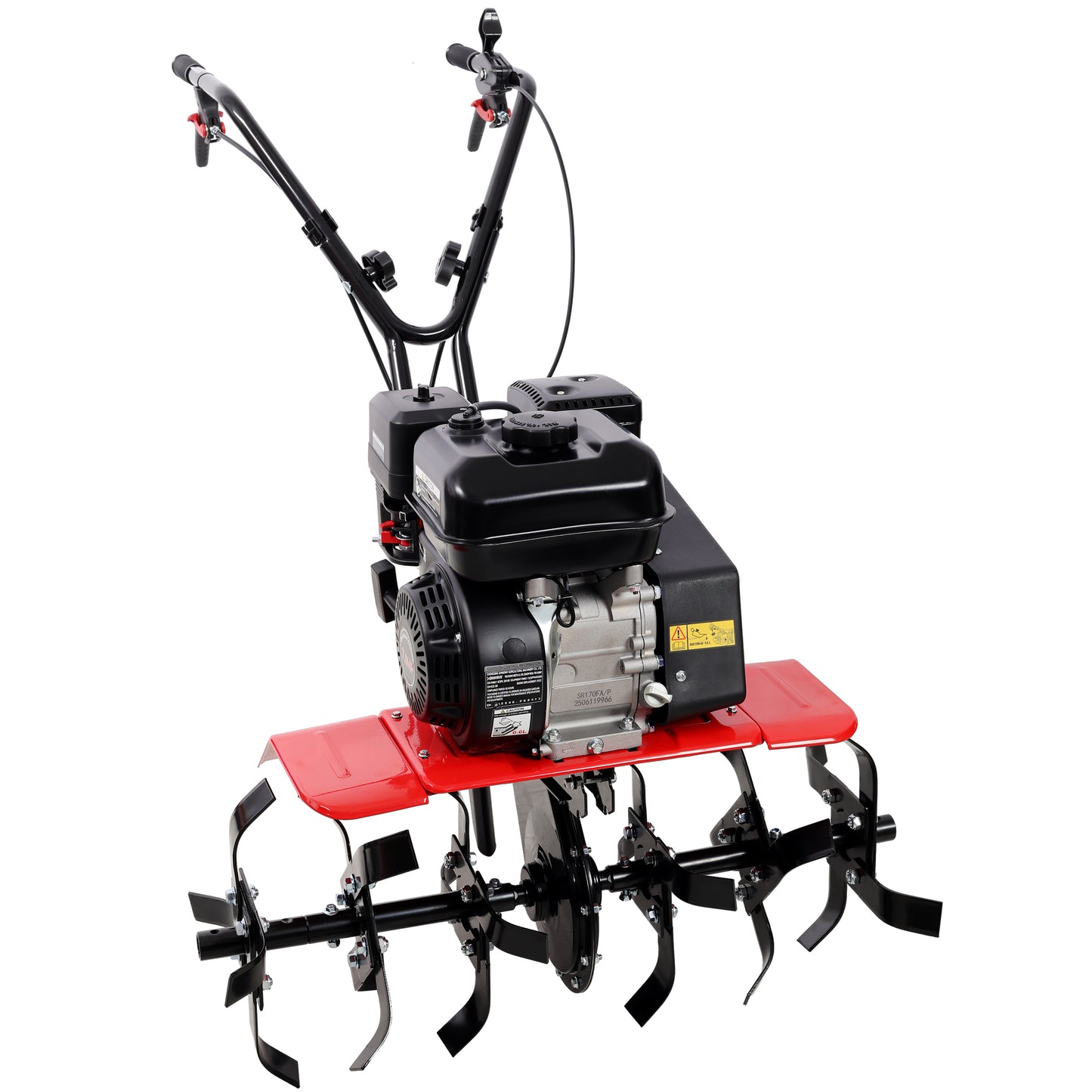 Heavy duty Power tiller, 7HP Gas Engine 212CC, 6 Blades 32.5' Wide and 10' Deep Cultivator - Garden Soil Prep for Planters and Vegetable Beds and More.