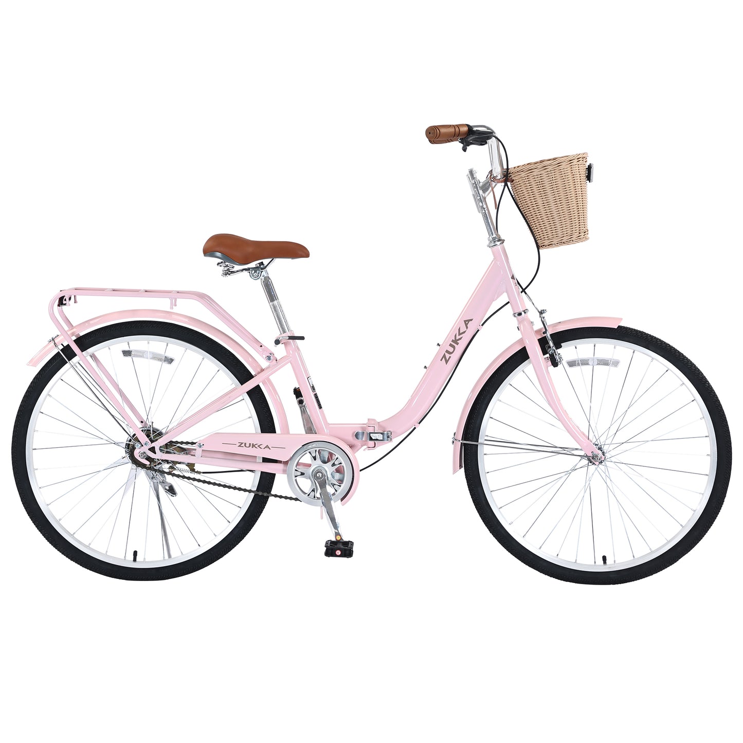 26 Inch Single Speed Folding Lady Bike , Durable Steel Frame,Compact Design for Easy Storage and Commuting