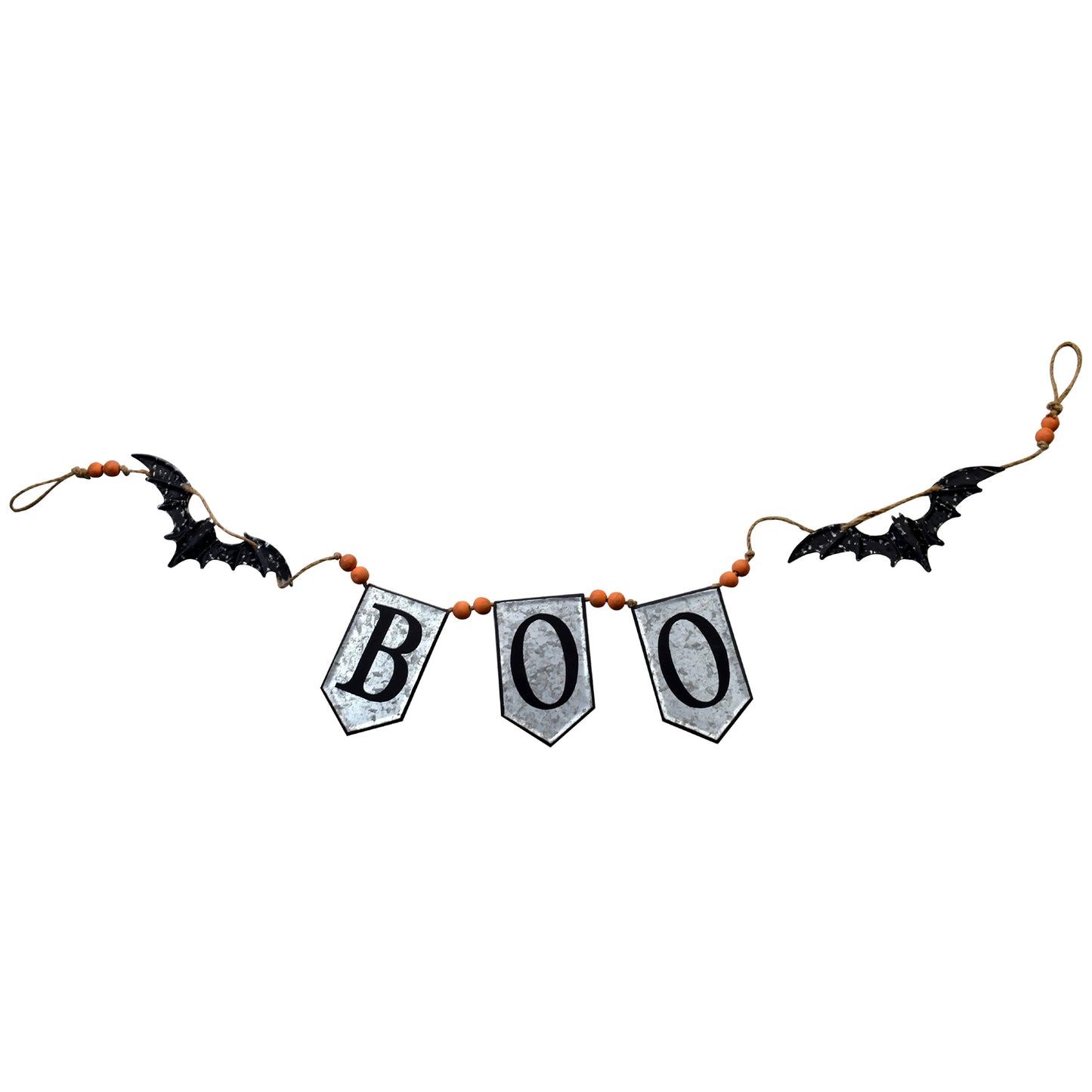 67x7.3'H Iron Boo Banner W/Bats, for Halloween Holiday Decor