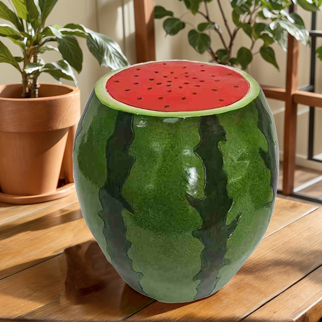 Watermelon Fruit Stool, 13.4'Oversized Resin Stool, Side Table, Home Decor Plant Stand Garden Indoor Outdoor Decorations, Multi-Purpose Innovative Garden Furniture