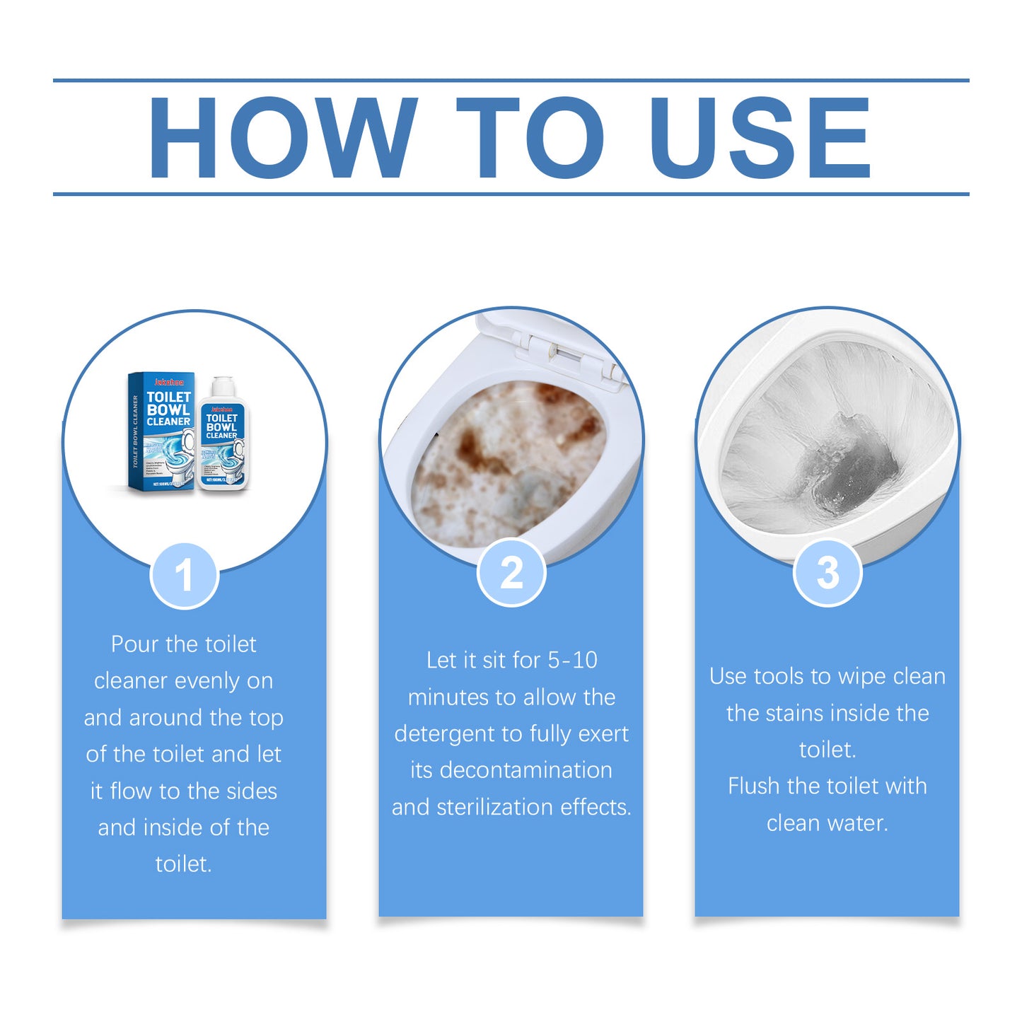 Jakehoe Toilet Cleaner Household Cleaning Eliminates Odors Multi-Effect Dirt Removal Portable And Easy To Use