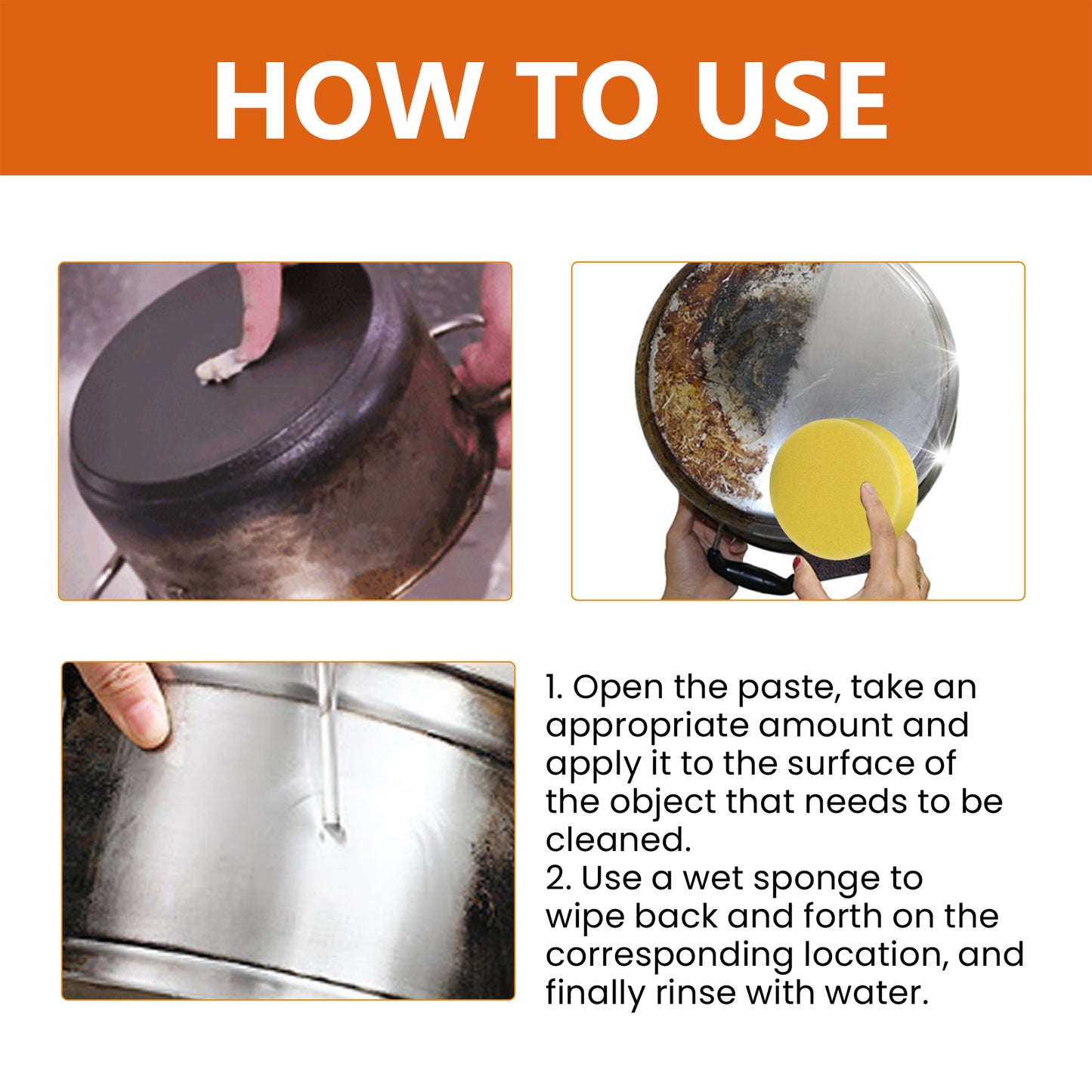 Jakehoe Kitchen Multi-Functional Cleaning Cream, Stove Hood Pan Bottom Cleaning Grease Multi-Functional Cleaning Cream