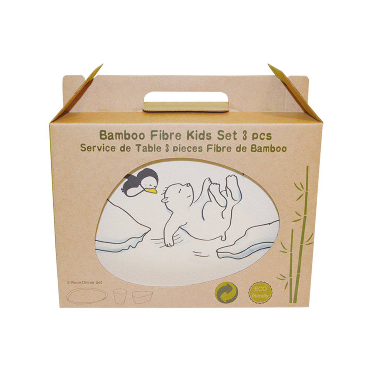 Polar Bear and Penguin -3pcs Kids Dinnerware Set