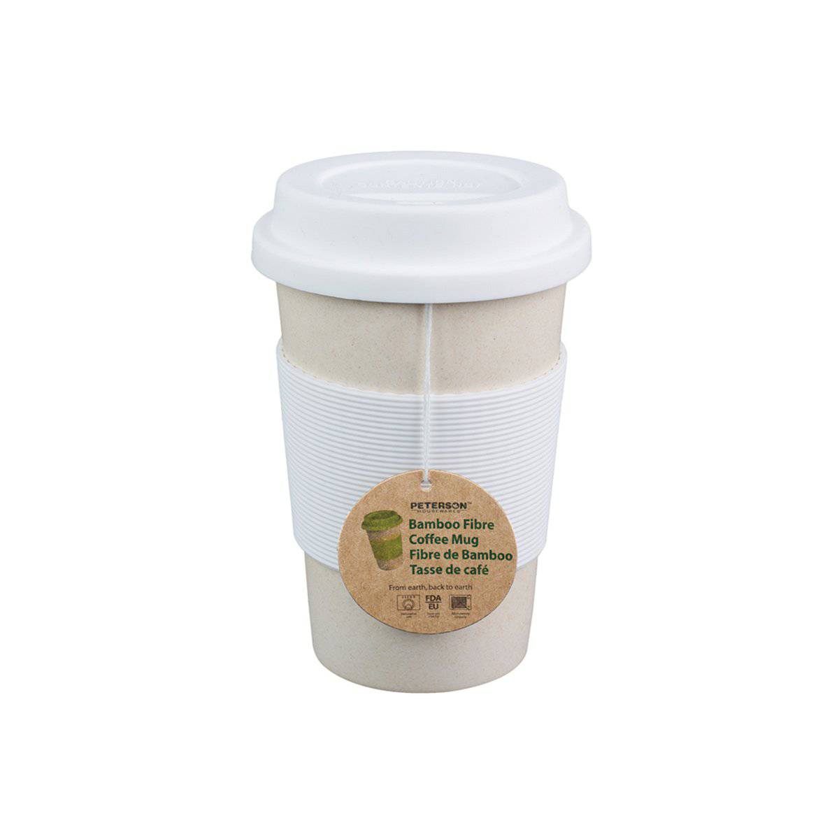 Bamboo Fiber Insulated EcoCup- 500 Ml / 16 Oz -White