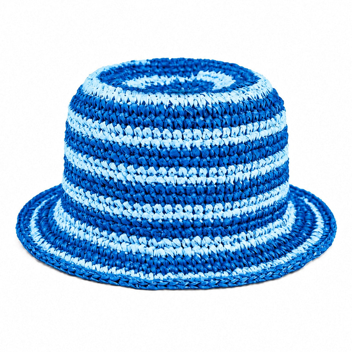 Brigitte Handwoven Raffia Sun Hat in Blue