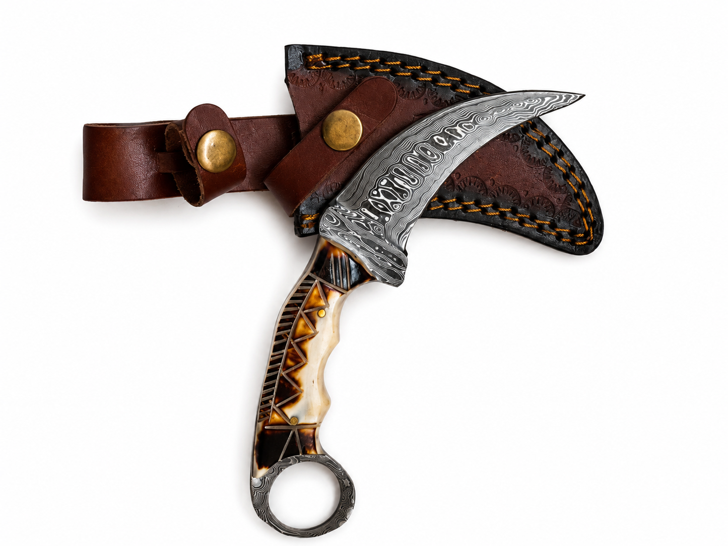 Titan Desert Fang Damascus Collector Knife TKT-22
