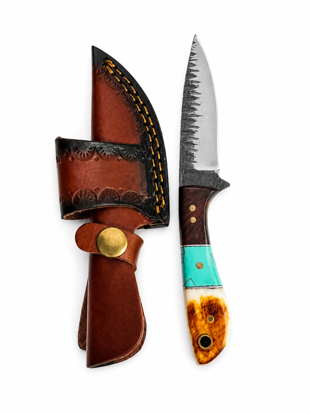 Frontier Turquoise Hunter – Handcrafted Fixed Blade Knife TKT-15