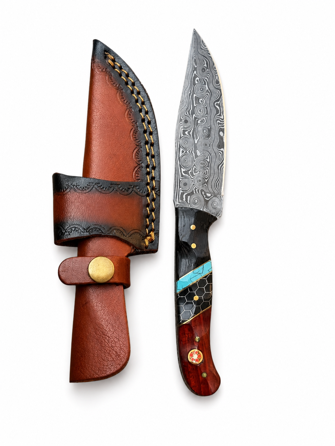 Blue Ember Damascus Hunter TKT-31