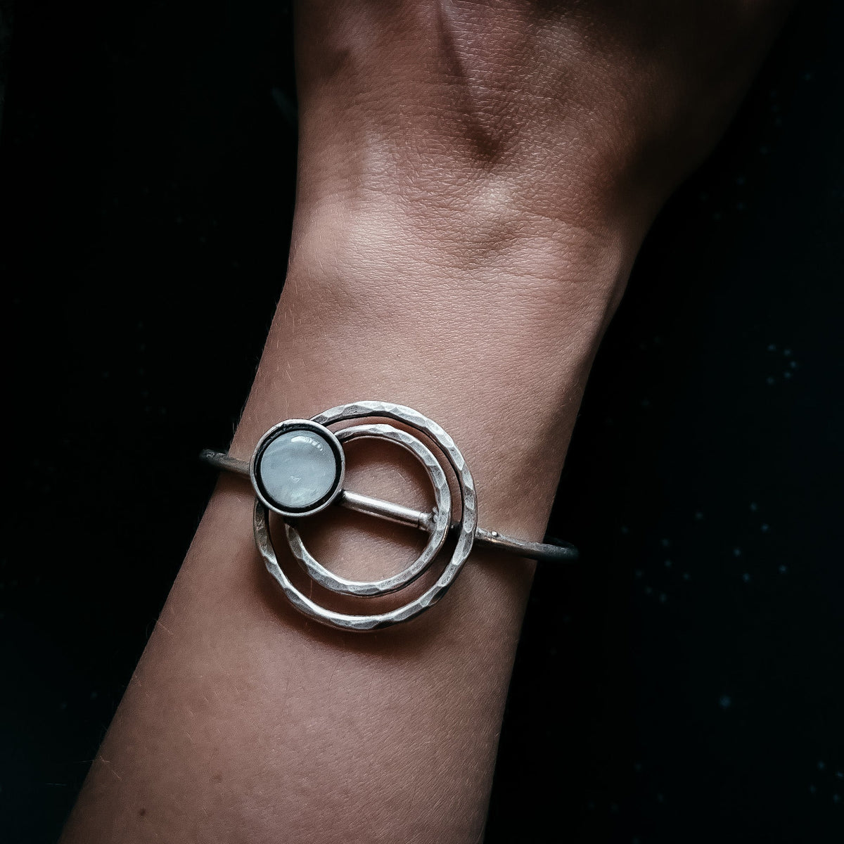 CLEARANCE Cosmic Ripple Bracelet With Rainbow Moonstone
