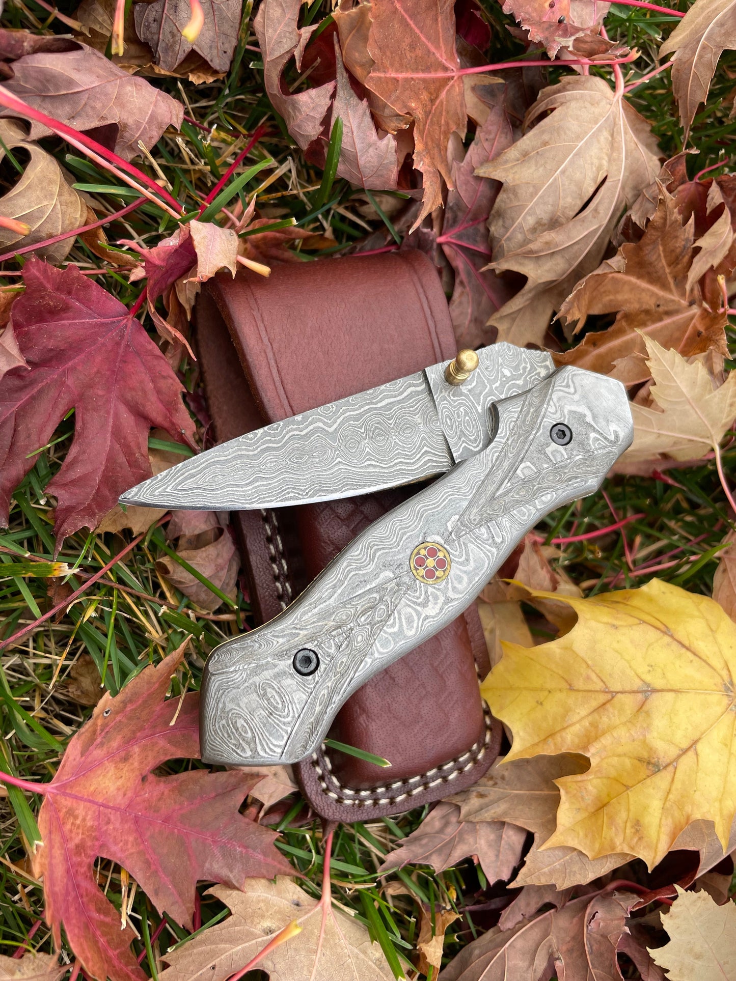 Full Damascus Steel Folding Knife TF-040