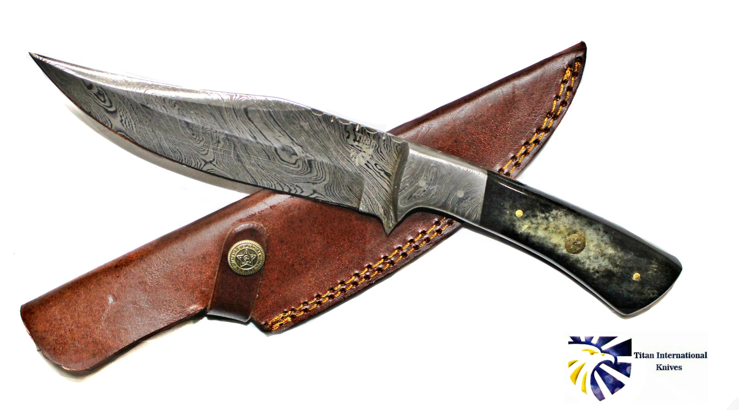 Hand Forged Damascus Knife , HUNTING KNIFE by TITAN TD-193