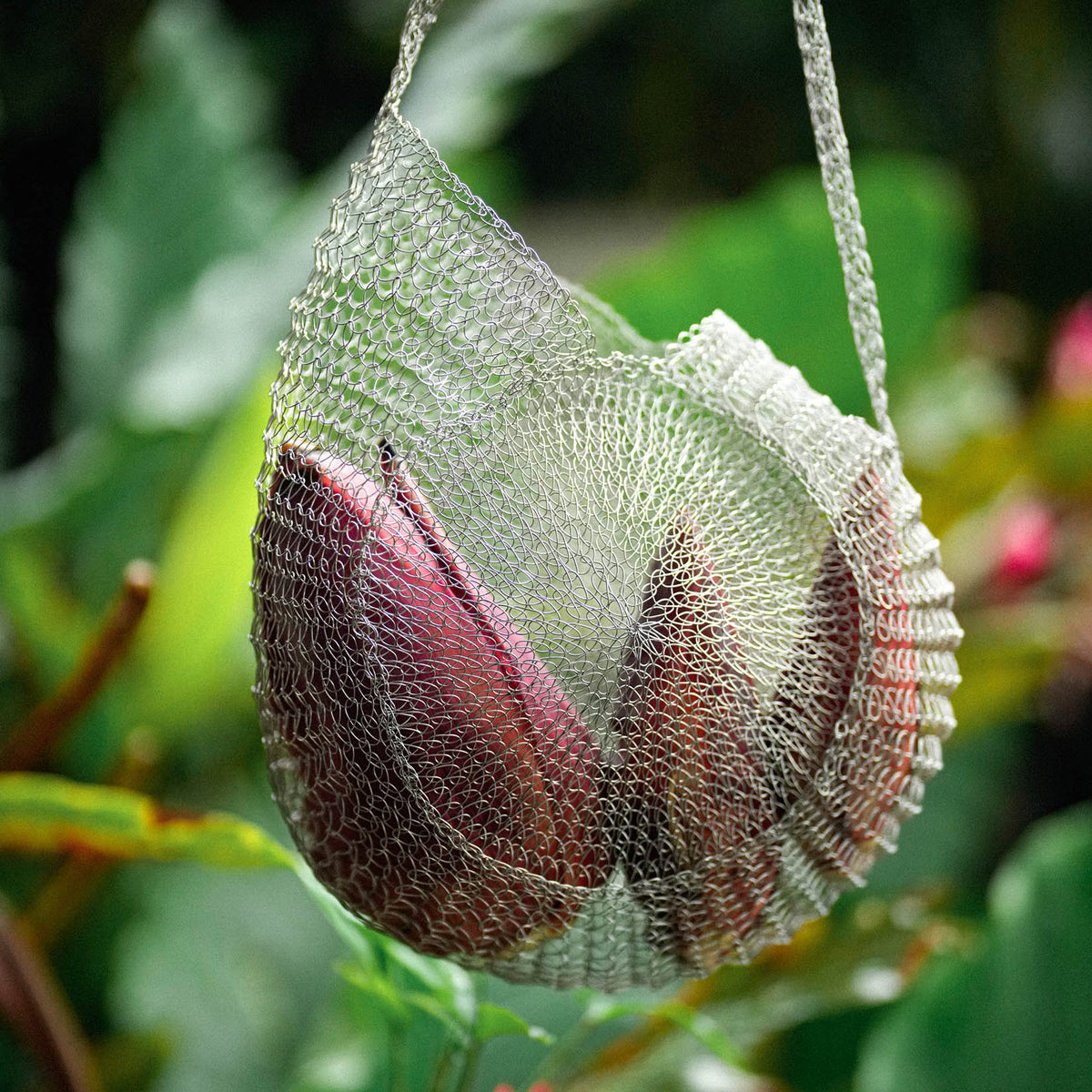 The Keong Mesh Wire Bag in Silver