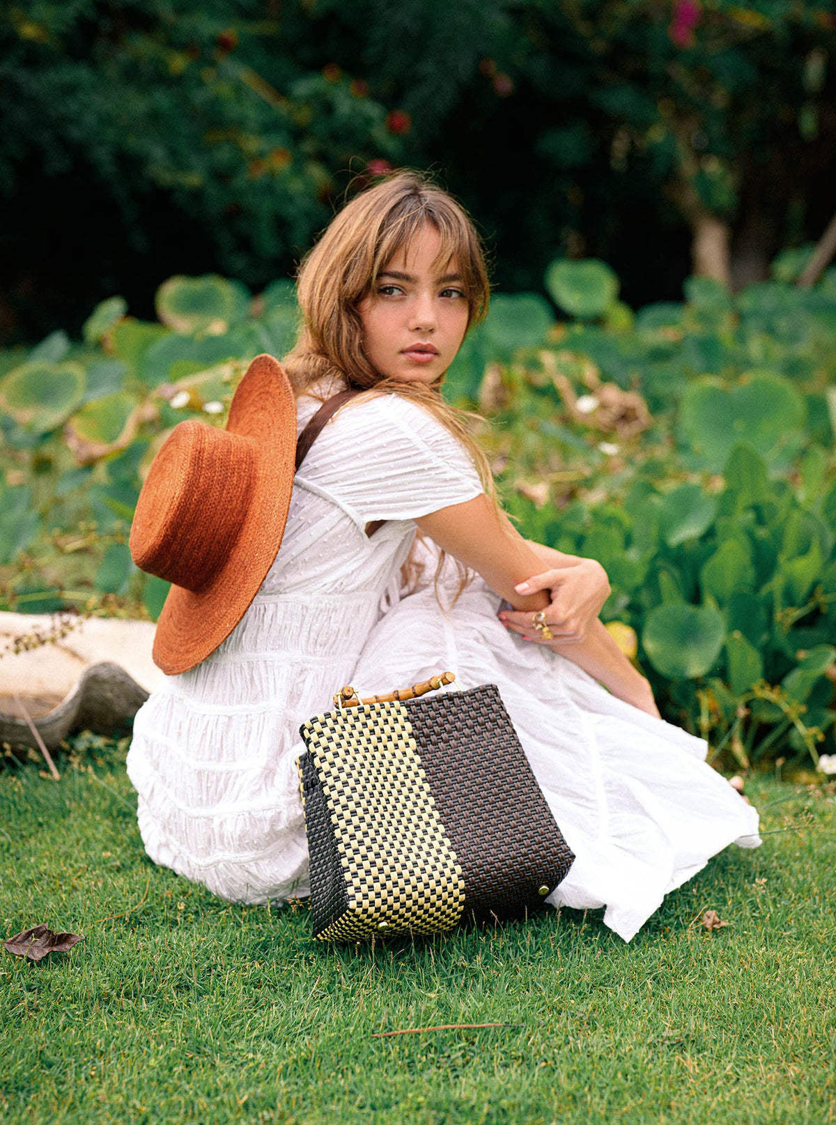 The Loli Jute Hat in Terracotta Brown