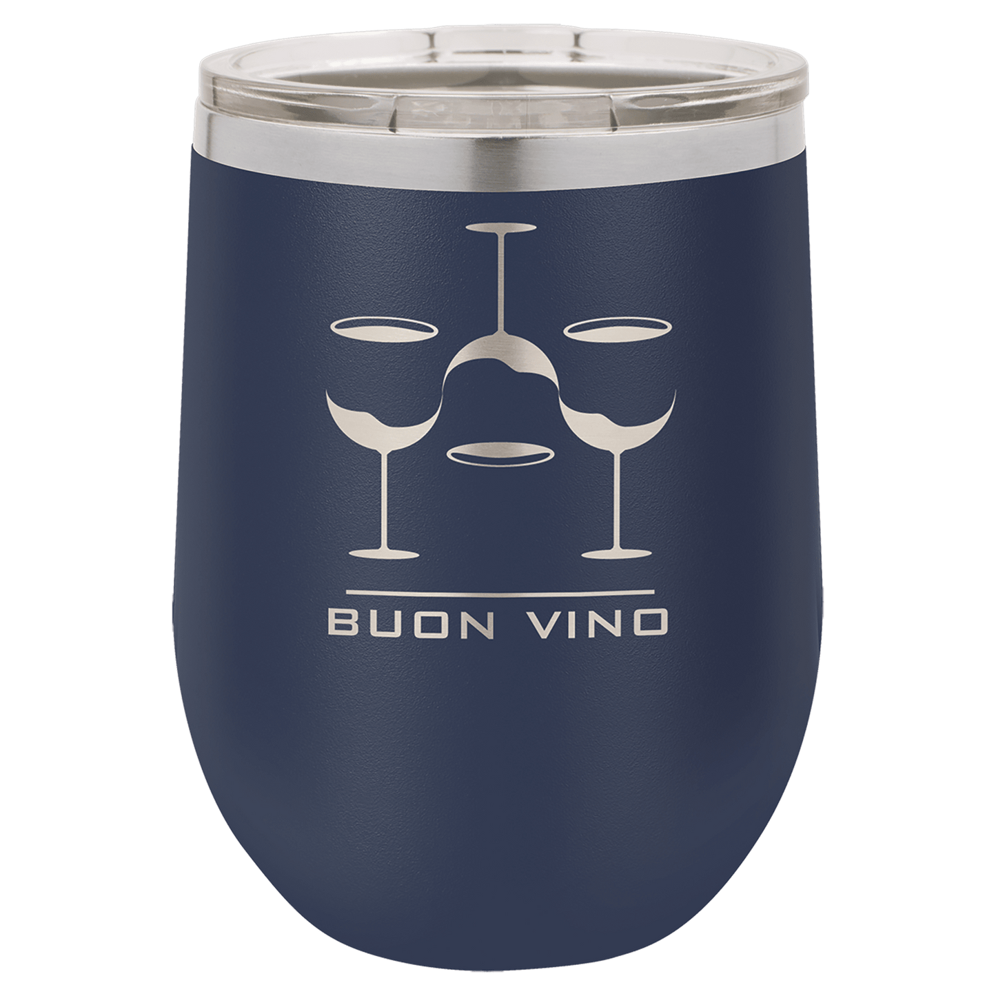 Polar Camel 12 Oz. Navy Blue Stemless Wine Tumbler With Standard Lid