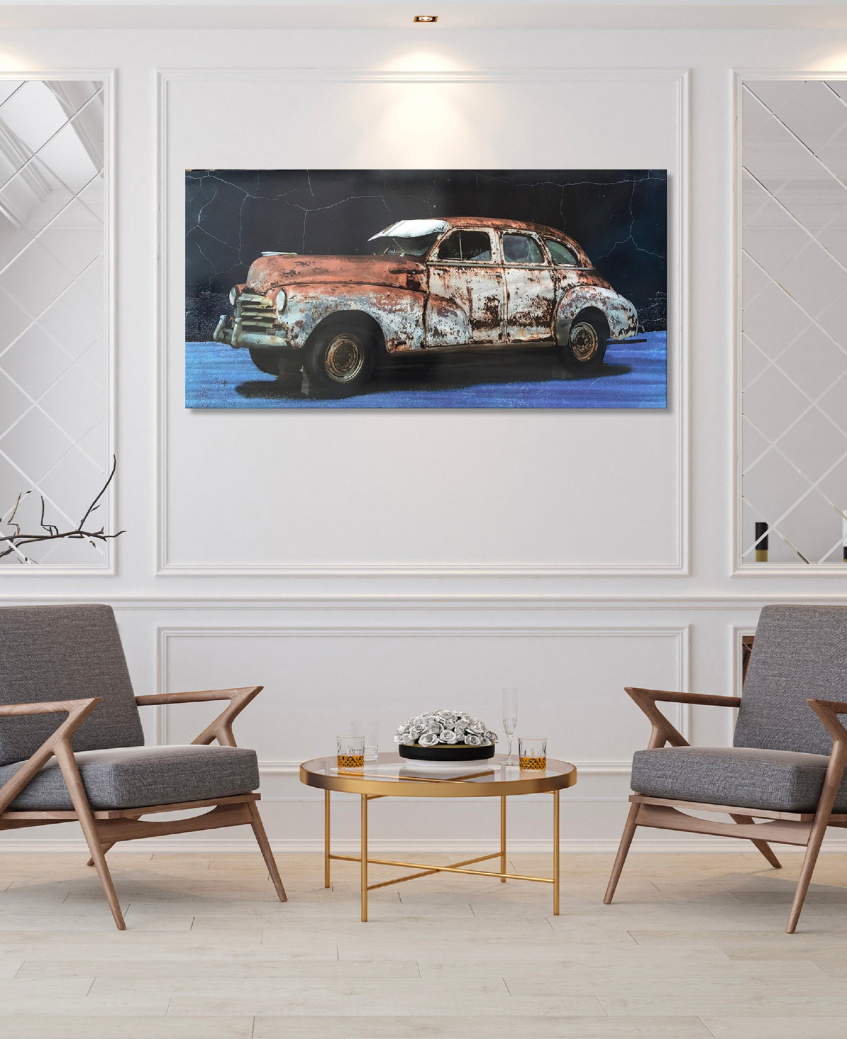 The Antique Car Metal Wall Art