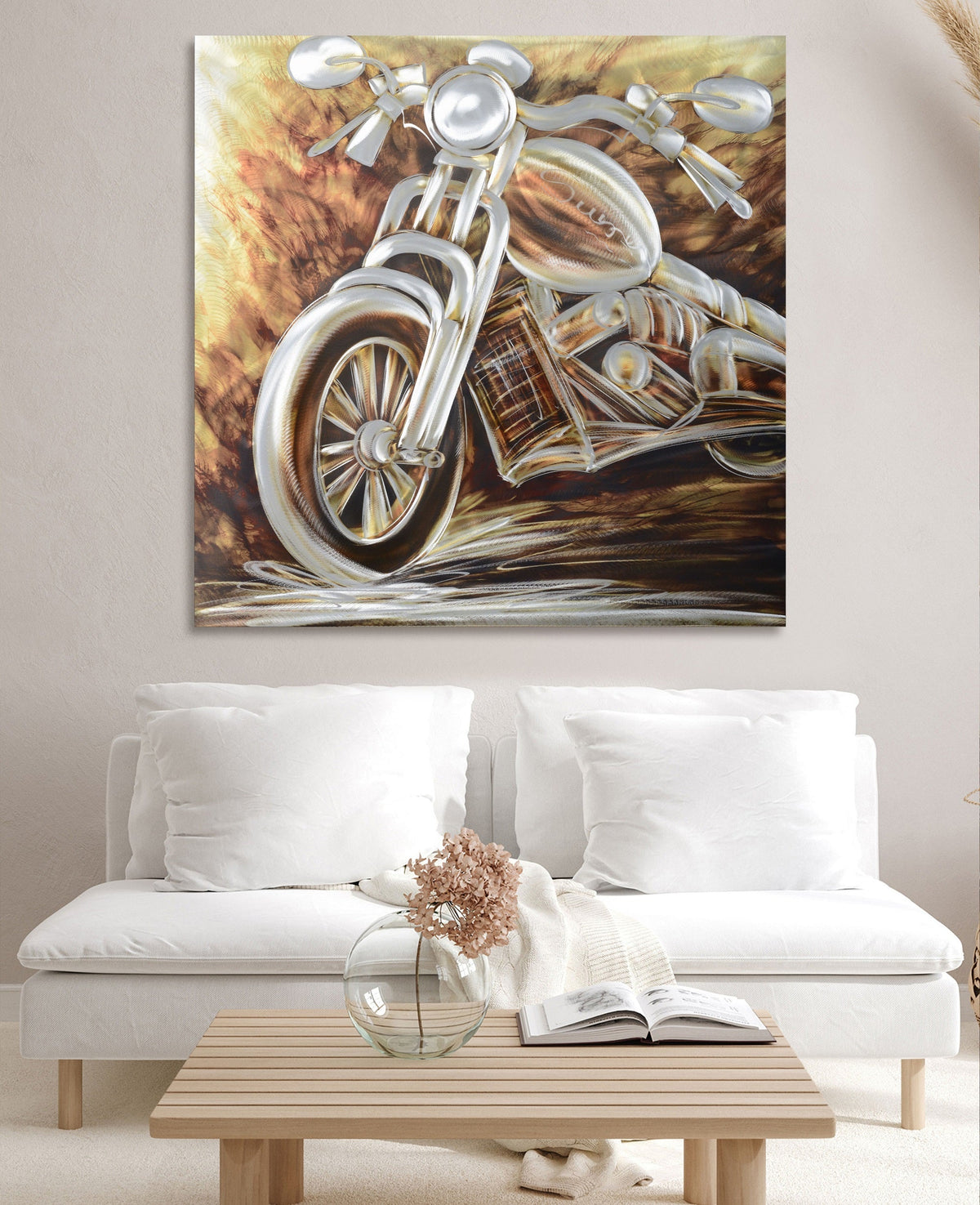 Vintage Motorcycle Metal Wall Art