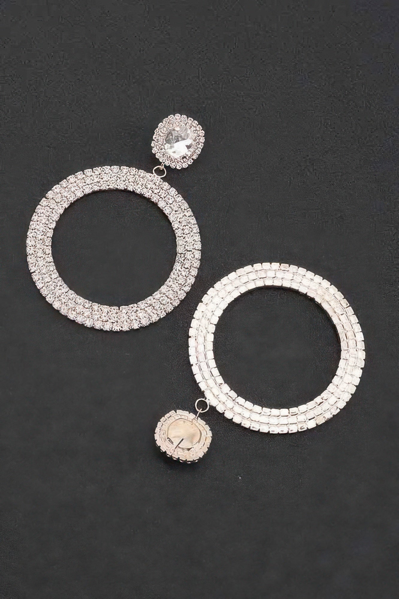PLAZA Luxury Rhinestone Circular Drop Earrings: BYMANYC ® New York