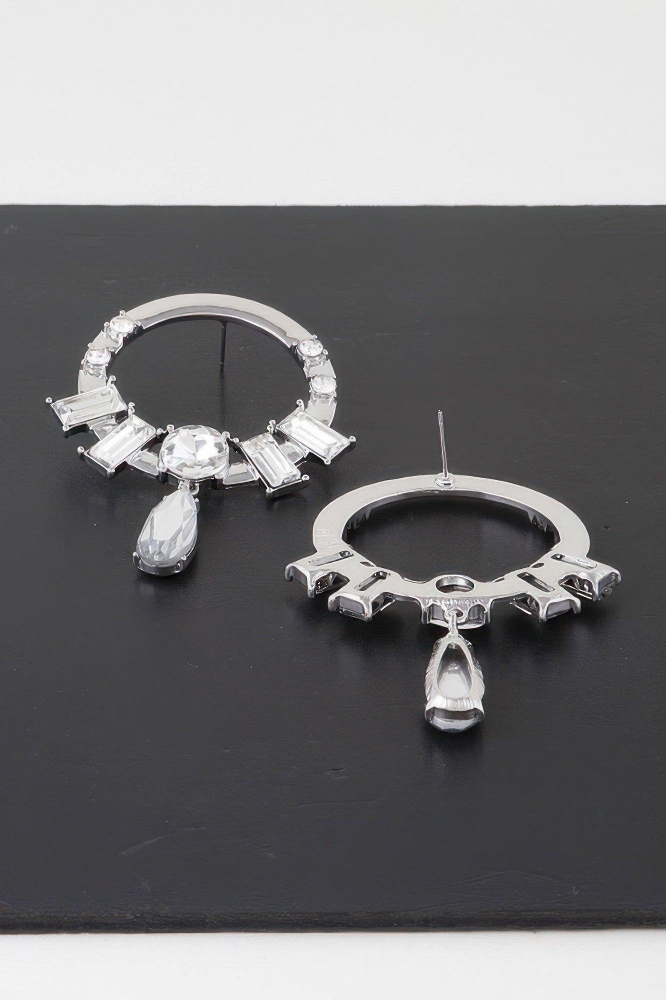 ROCKEFELLER Crystal Jewel Rim Drop Earrings: NYFW BYMANYC ® New York