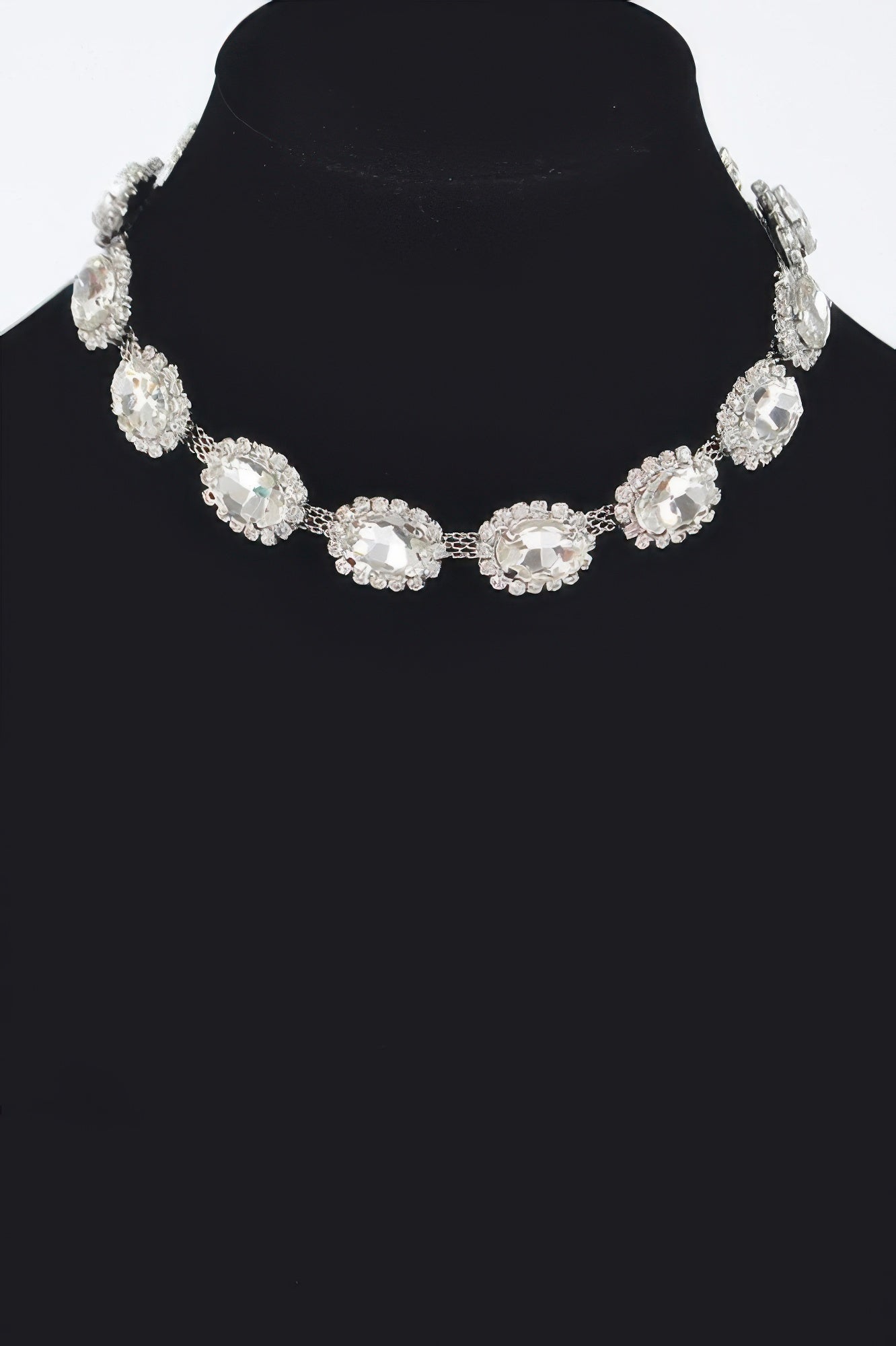 Rhinestone Oval Shape Necklace | Elegant BYMANYC ® New York Style