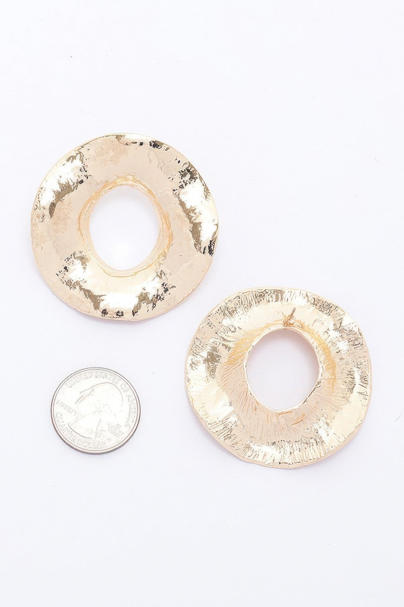 SOHO Metal Gold Dip Circular Earrings: NYFW BYMANYC ® New York