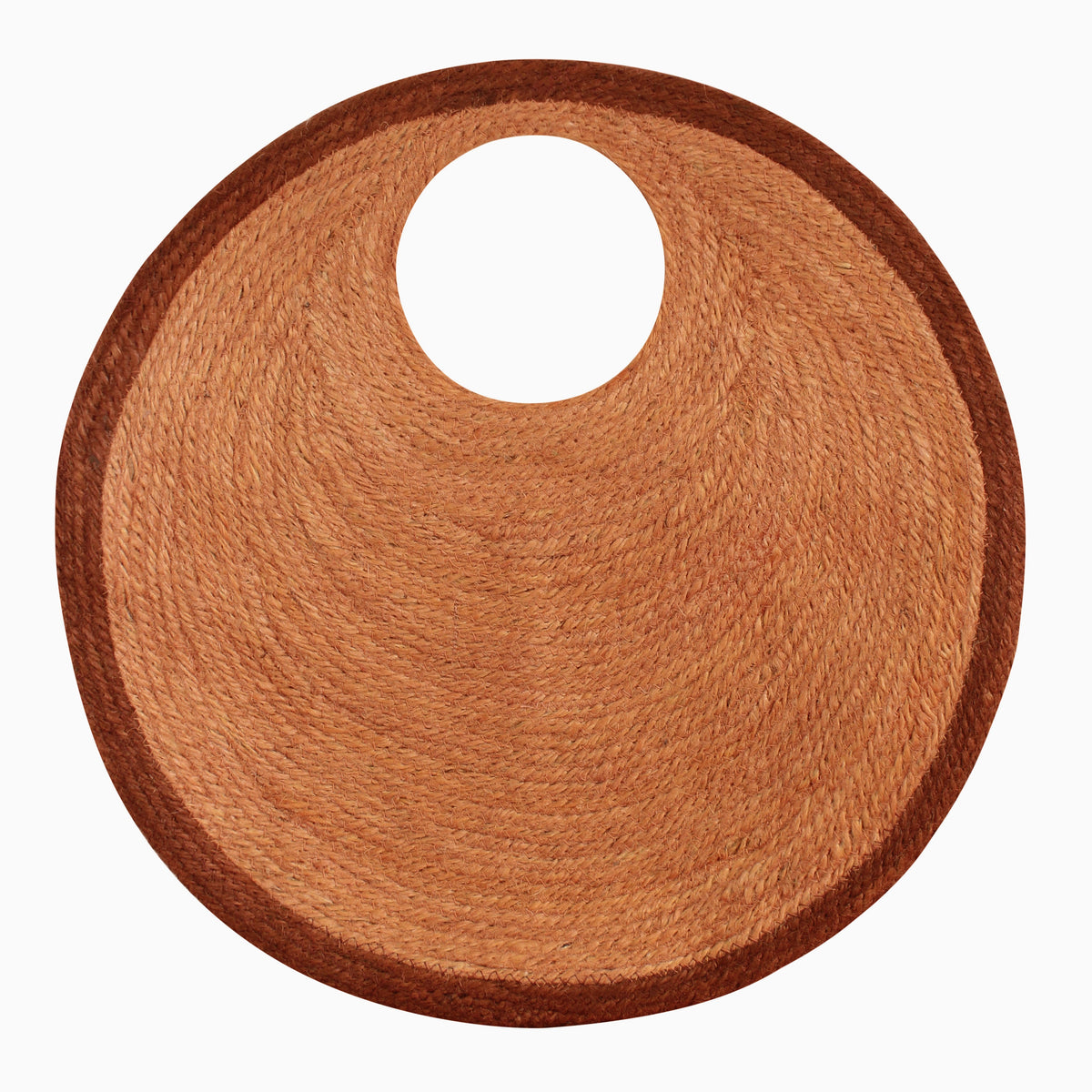 The Solo Walnut Jute Straw Bag in Brown