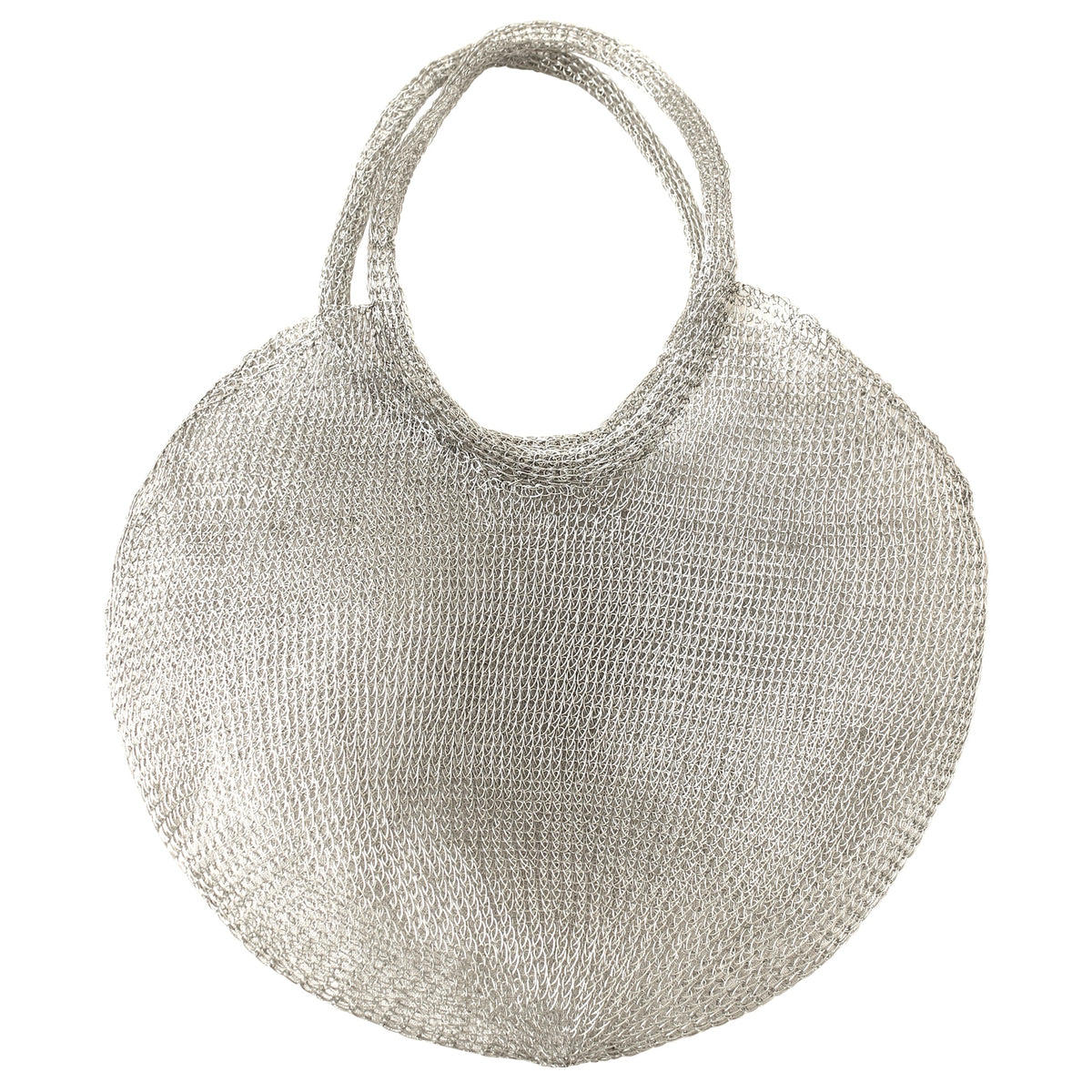The Sol Mesh Wire Tote Bag in Silver