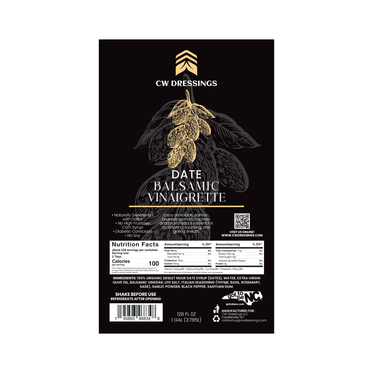 Date Balsamic Vinaigrette – (1 Gallon)