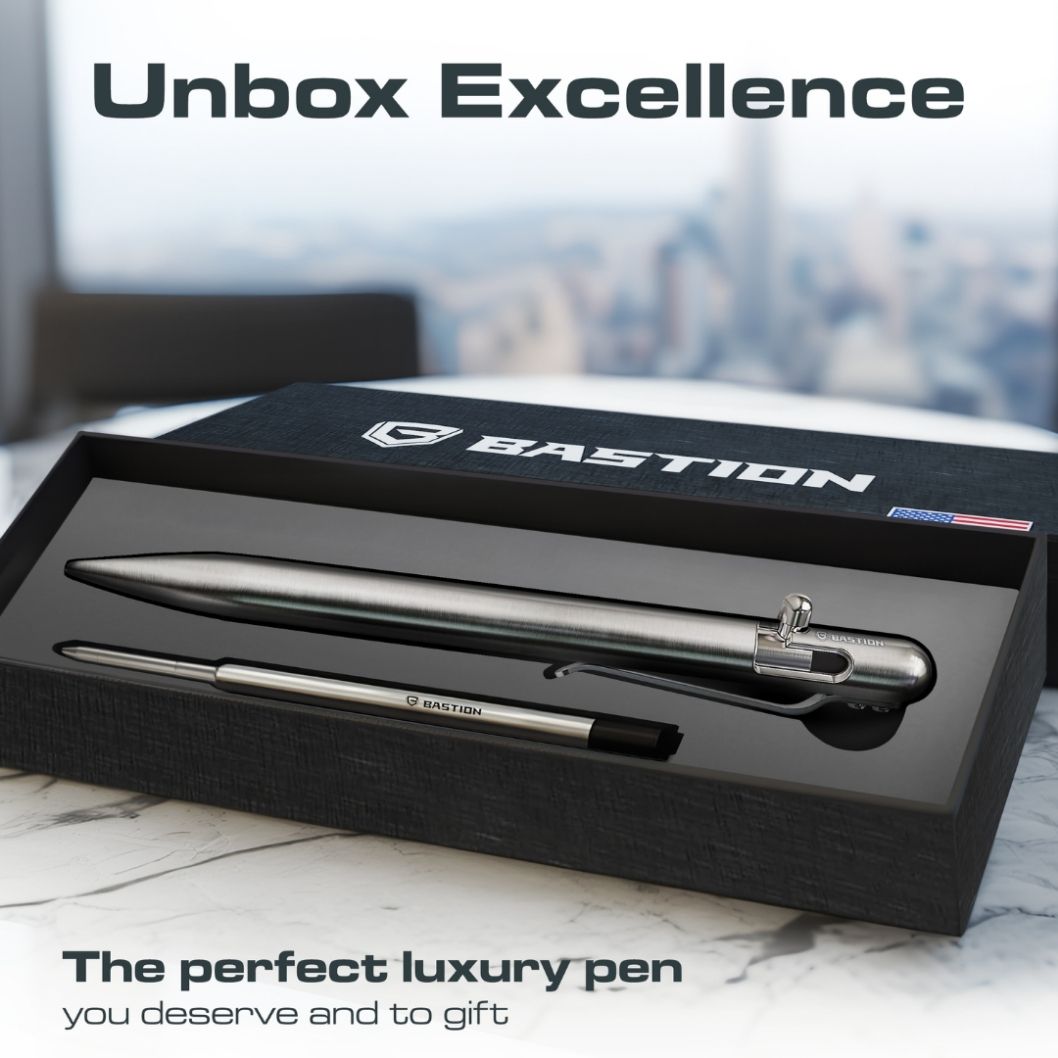 Stainless Steel - SLIM Bolt Action Pen by Bastion®