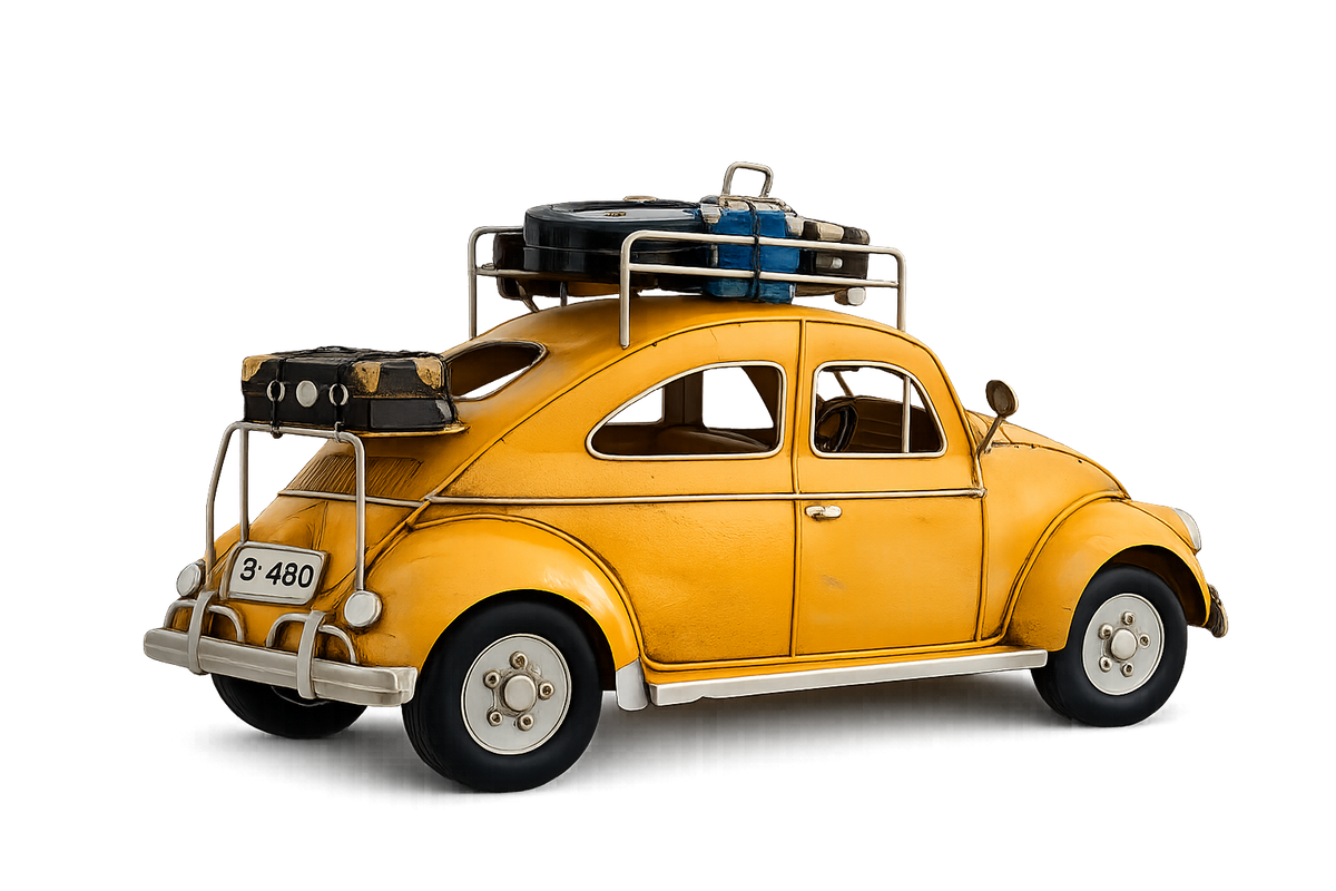 Vintage Yellow Beetle Car Model