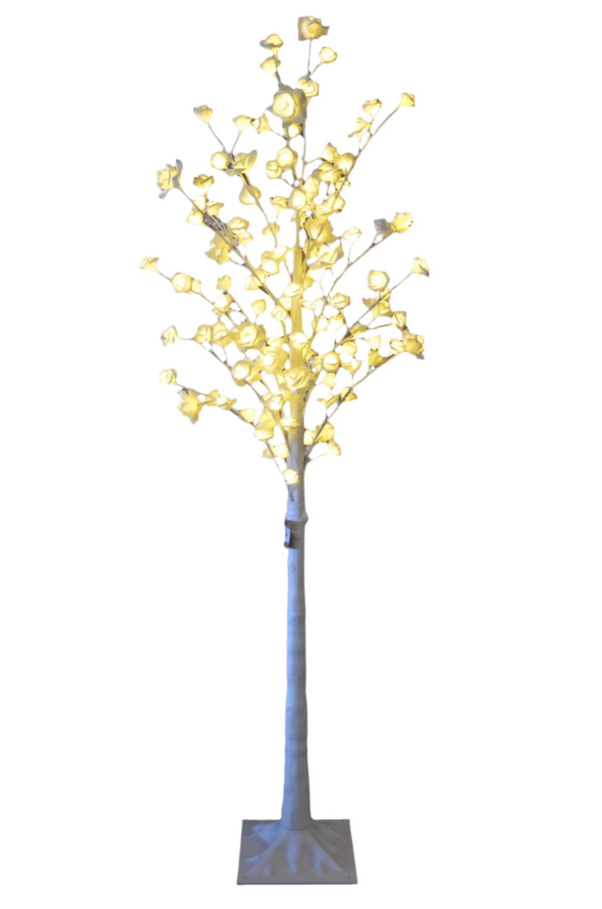 Pre-Lit White Rose Lighted Tree