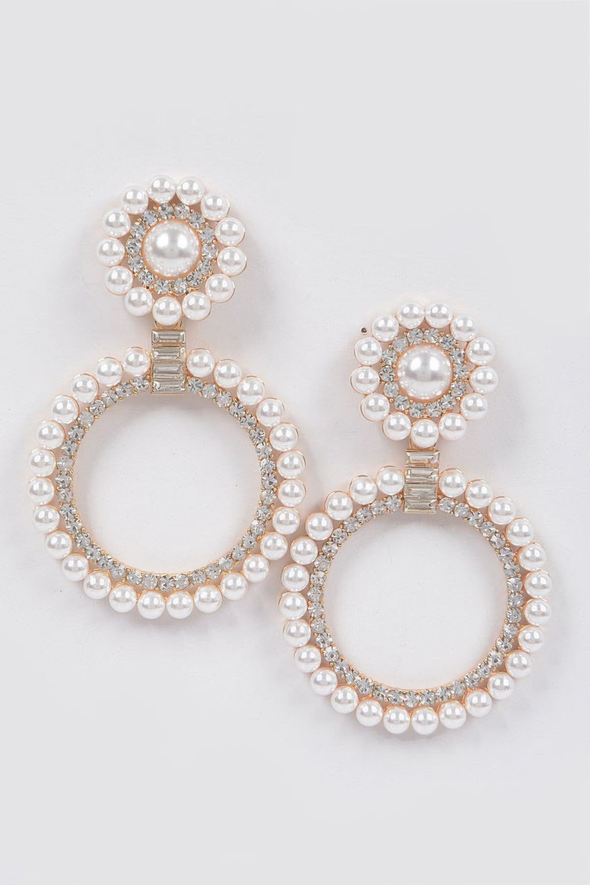 Women's Faux Pearl and Stone Drop Earrings Prêt-À-Porter BYMANYC ® New York - New Collection