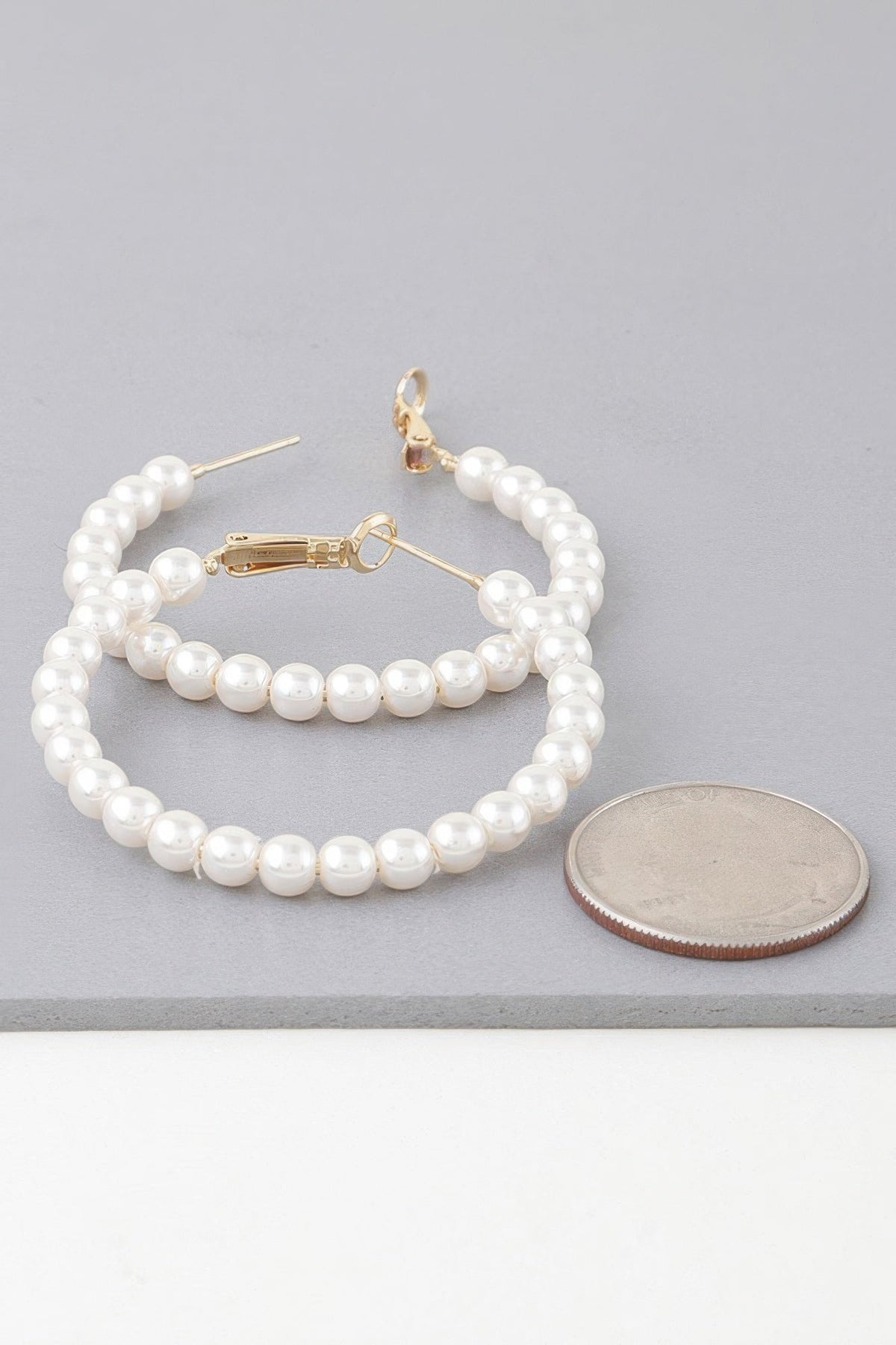 Women's Multi Pearl Accent Hoop Earrings Prêt-À-Porter BYMANYC ® New York - New Collection