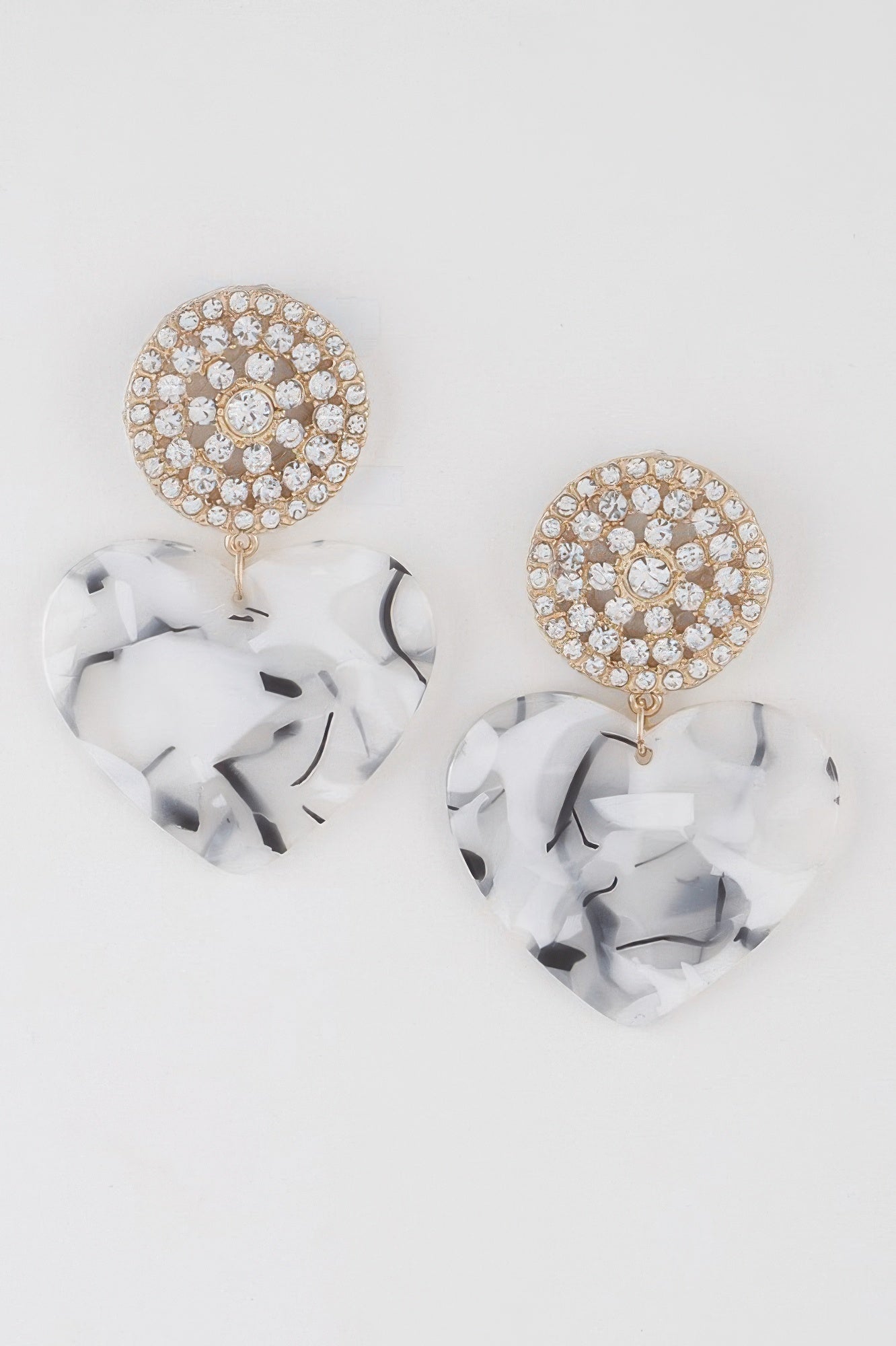 Women's Marbled Heart Drop Earrings BYMANYC ® New York CONTEMPORARY VIBRANT MODERN FASHION - New Collection