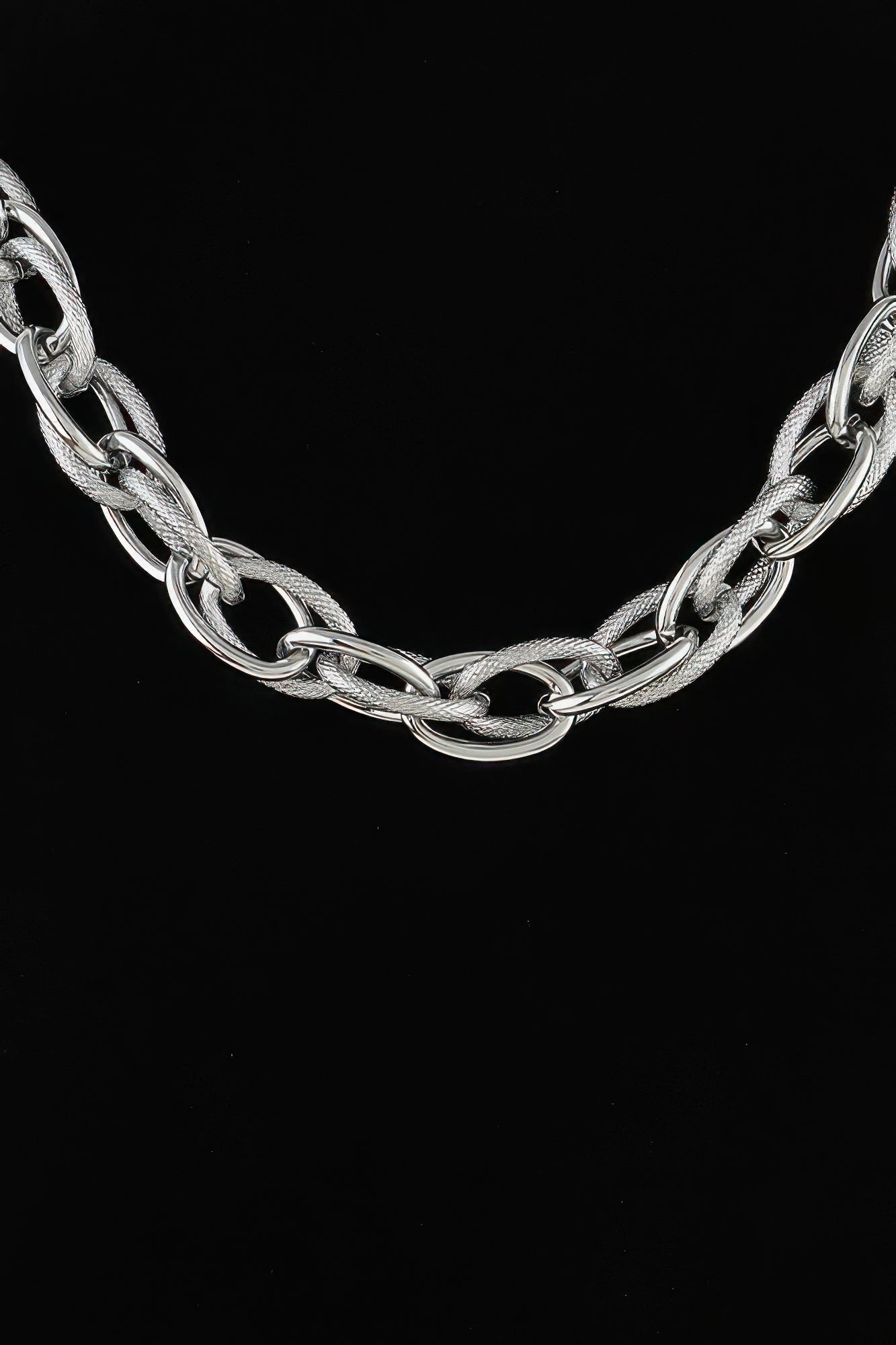Women's Choker Necklace Double Polished Link Chain BYMANYC ® New York BOLD DUAL LINK COLLAR - New Collection