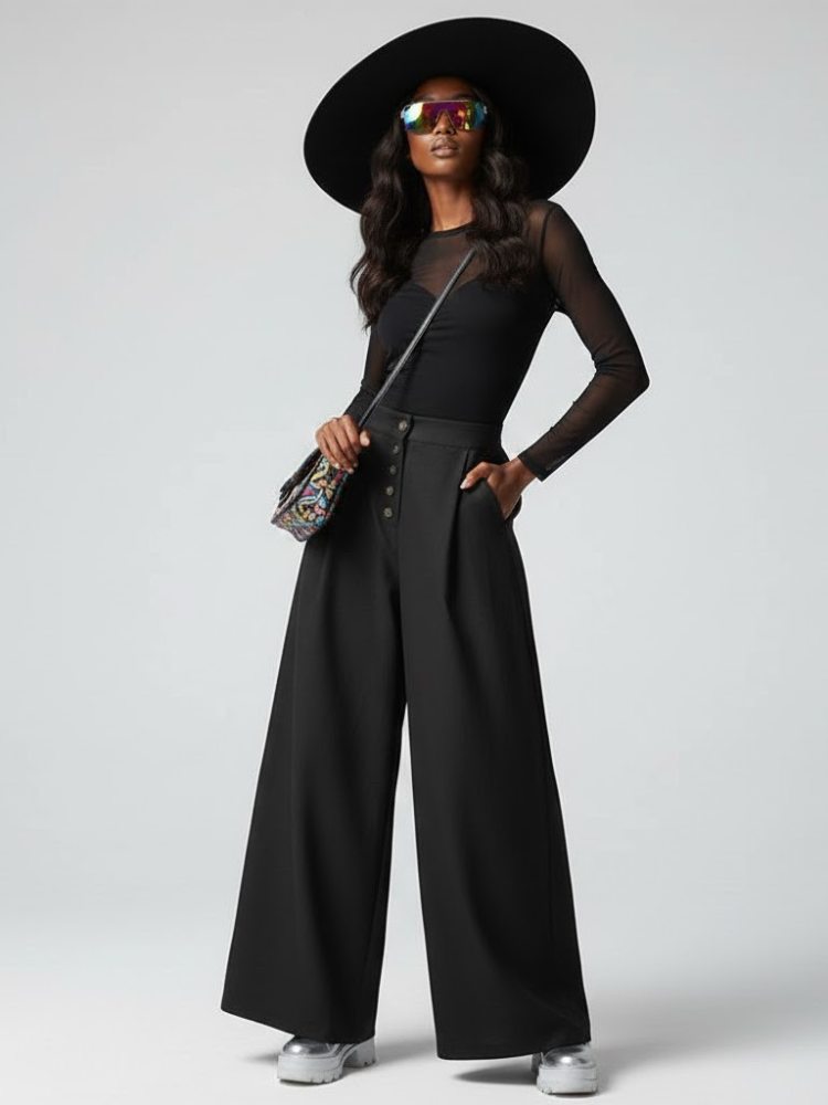 Women's Extra Wide Trousers BROOKLYN HEIGHTS NYFW New Colecction BYMANYC ® New York