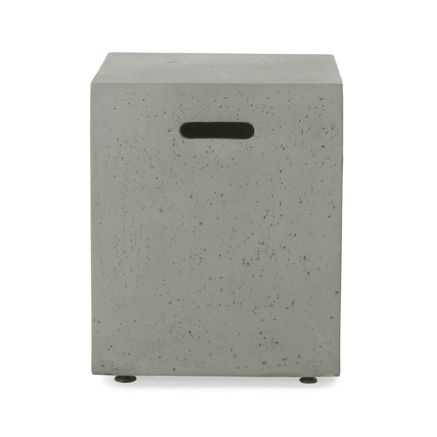 Modern Magnesium Oxide Tank Holder Side Table with Smooth Concrete Surface in Light Grey