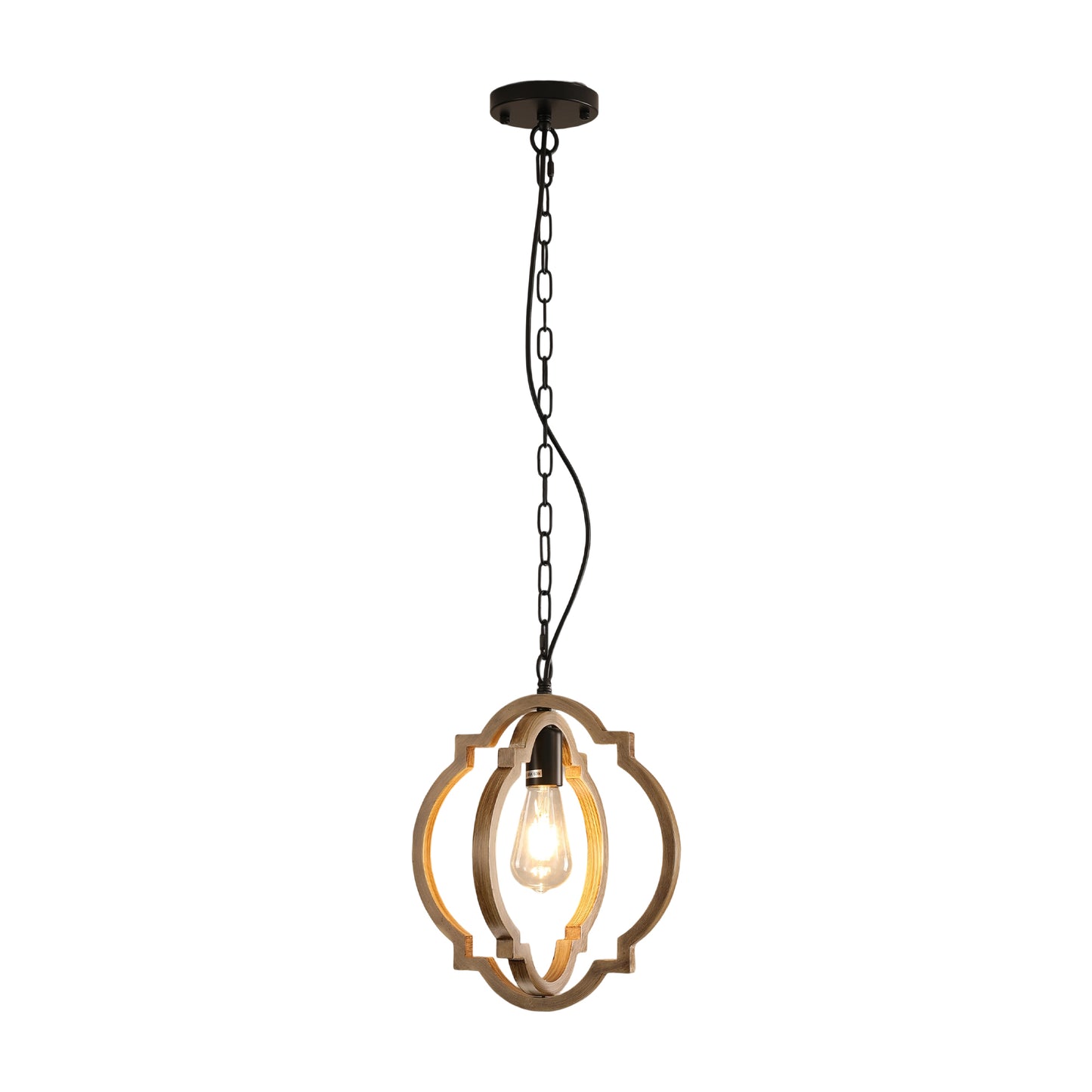 Farmhouse Chandelier, Retro Country Dining Room Lamp, Solid Wood Chandelier for Living room, Foyer and Dining room, Bulb Not Included