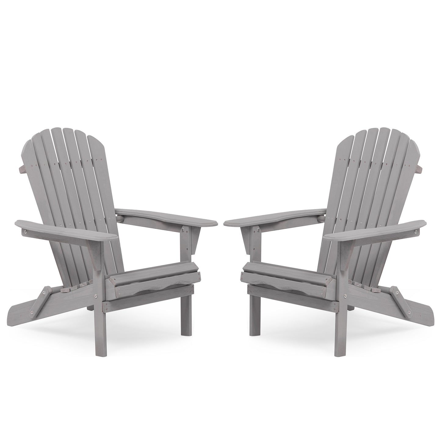 Classic Gray Cedar Wood Lounge Patio Chair Set of 2 for Garden and Outdoor Use