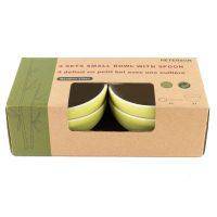 4 Small Bowls With Spoon Set-Green
