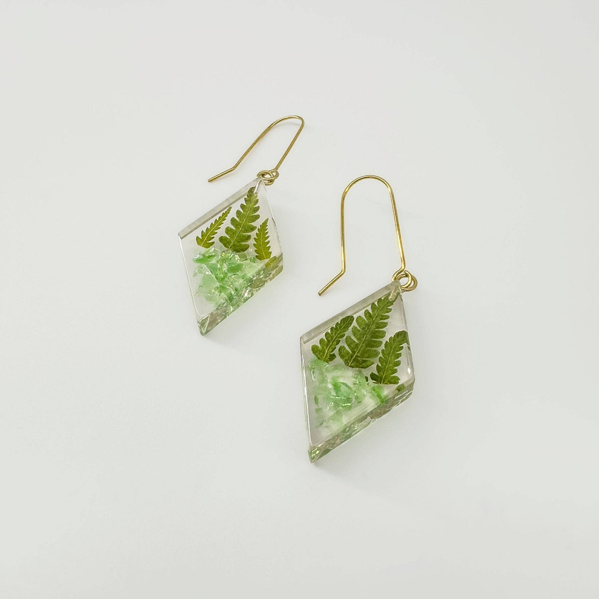 Botanical Flower & Stone Resin Earrings