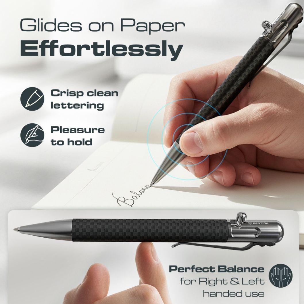 Carbon Fiber and Stainless Steel - Bolt Action Pen by Bastion®