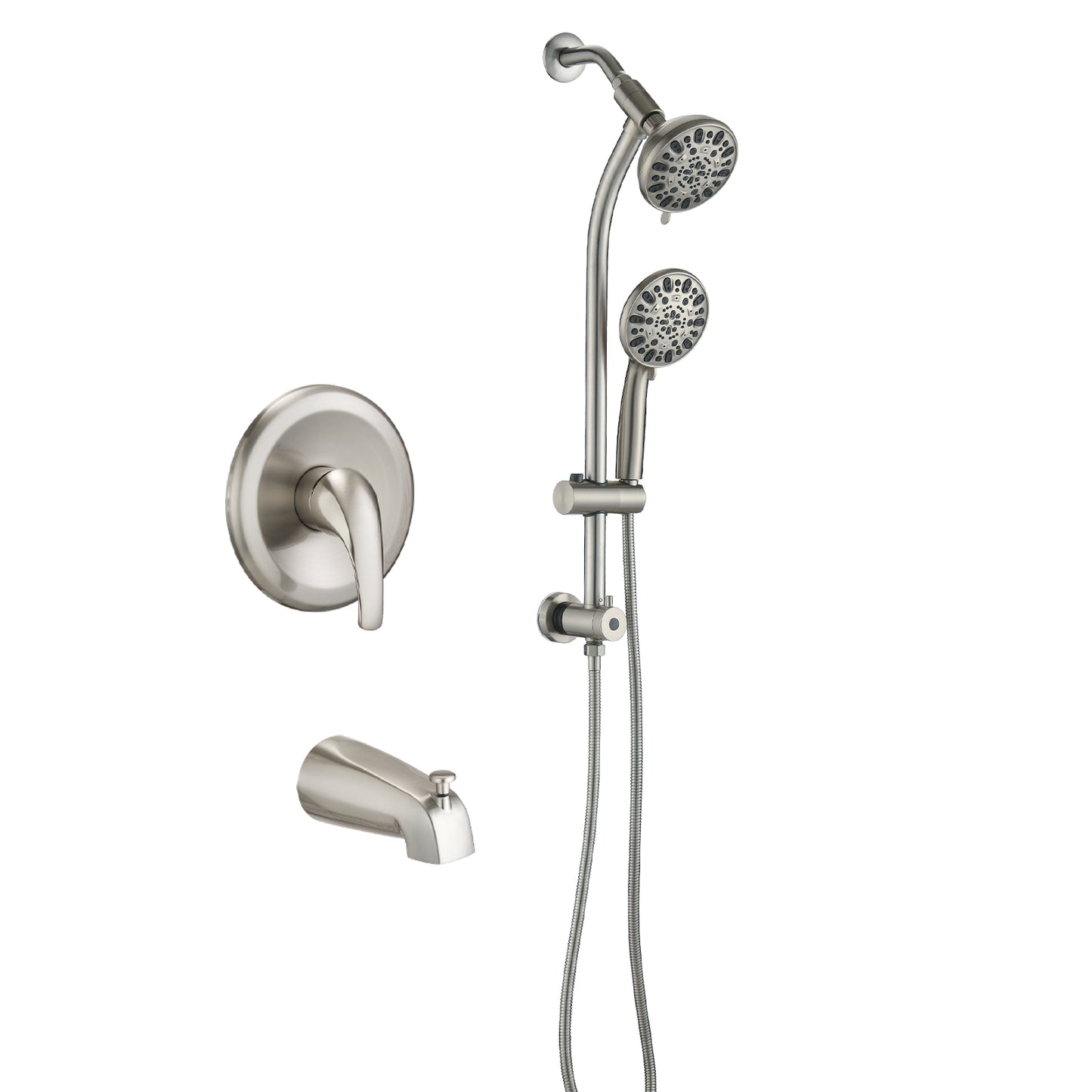 Tool-Free Shower Combo 7-Spray Brushed Nickel 1.8GPM