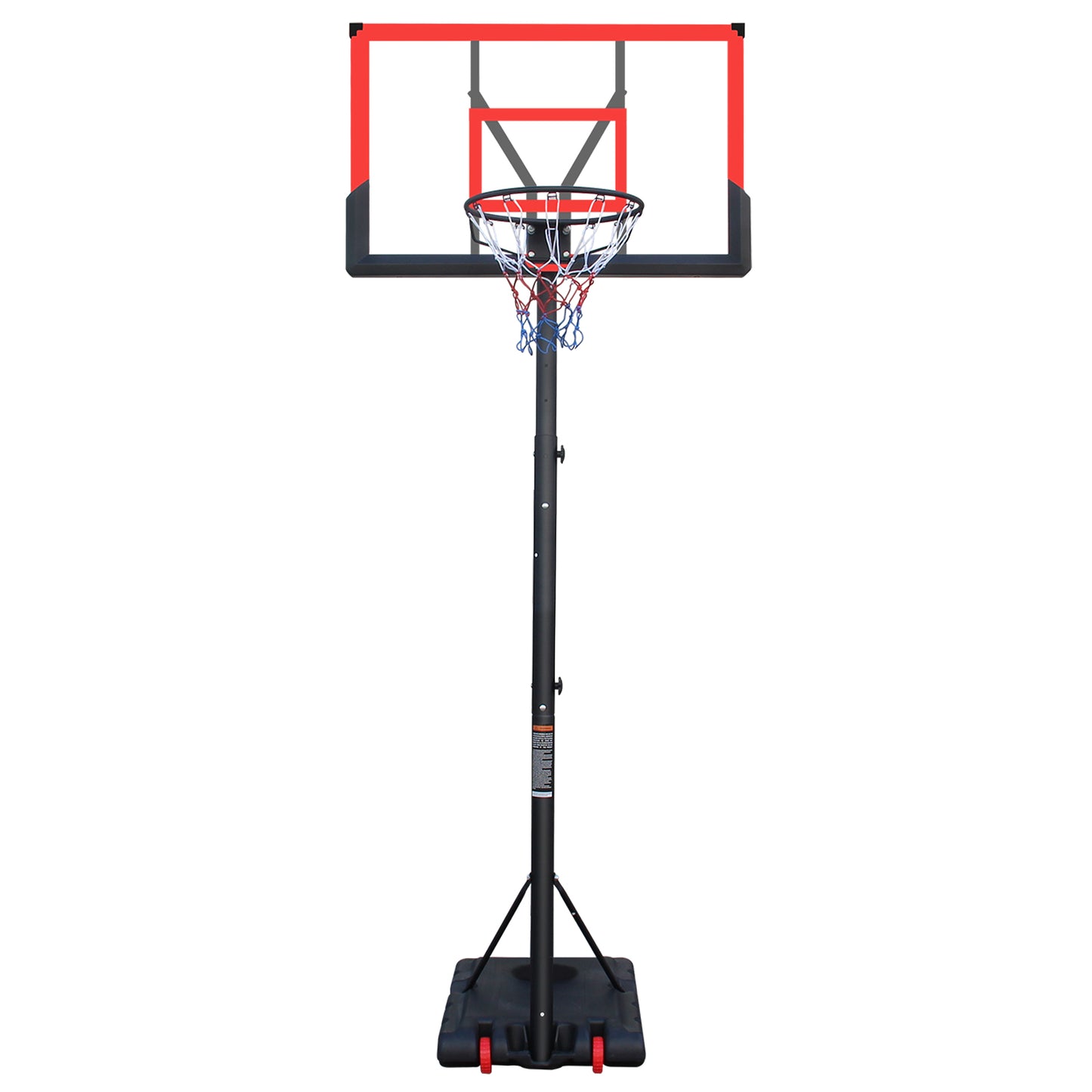 Basketball Hoop 5.73-10FT Height Adjustable Portable Basketball Goal for Indoor Outdoor Basketball Stand 44in Backboard with Wheels Red