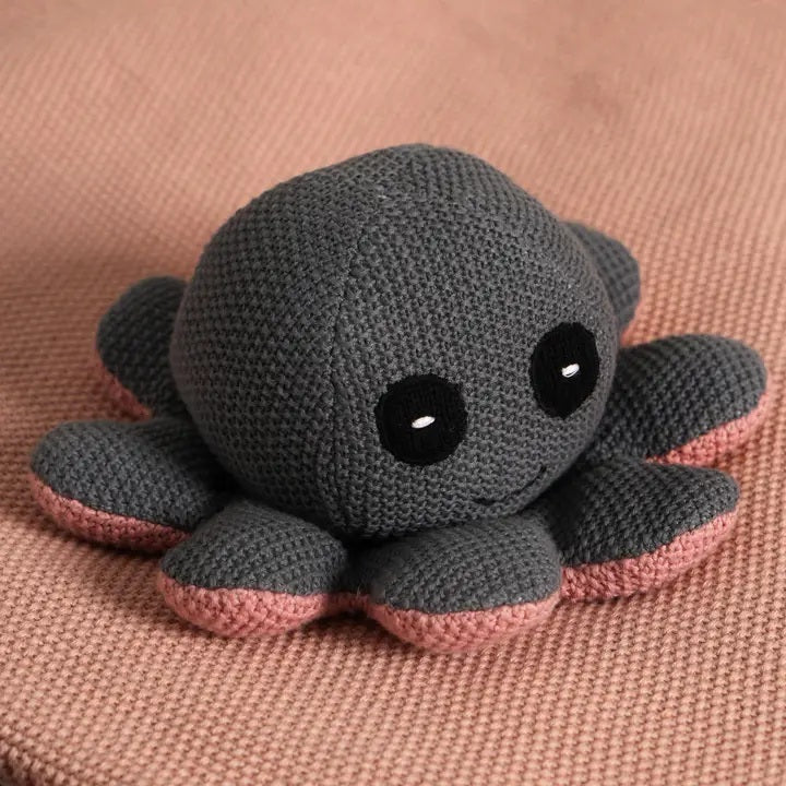 Knitted Stuffed Octopus Soft Toy.