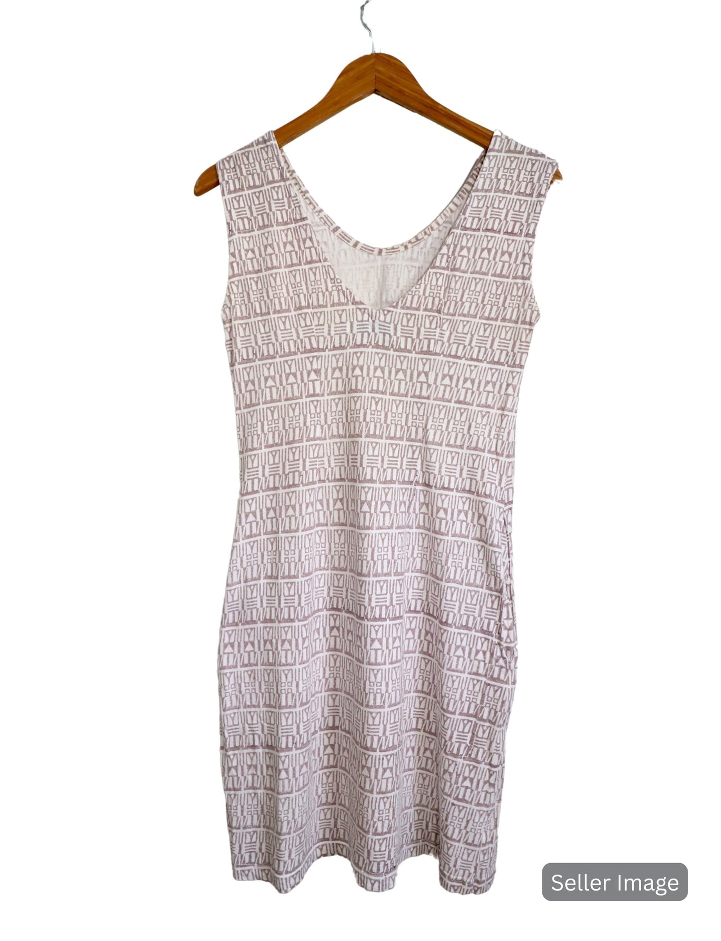 Geo Mauve Organic Dress : Pre-Loved