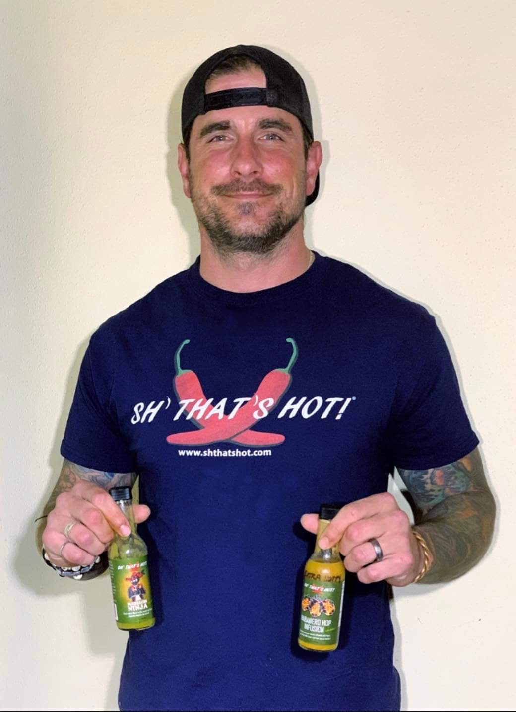 SH' THAT'S HOT! Logo Navy Blue T-Shirt