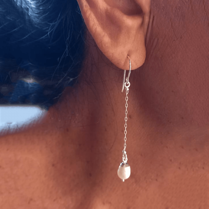 Pearl on a Chain Earrings