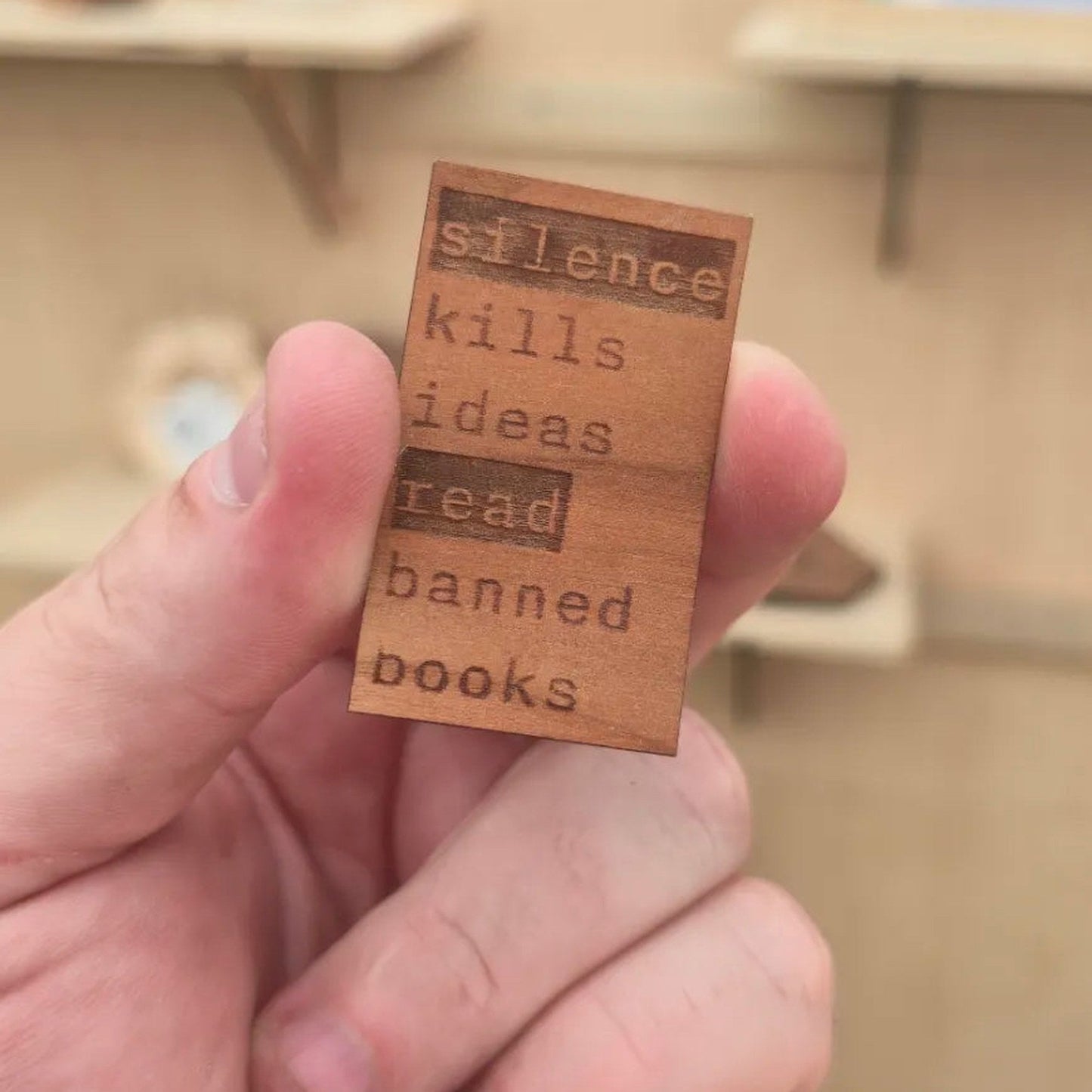 Silence Kills Read Banned Books Wood Sticker